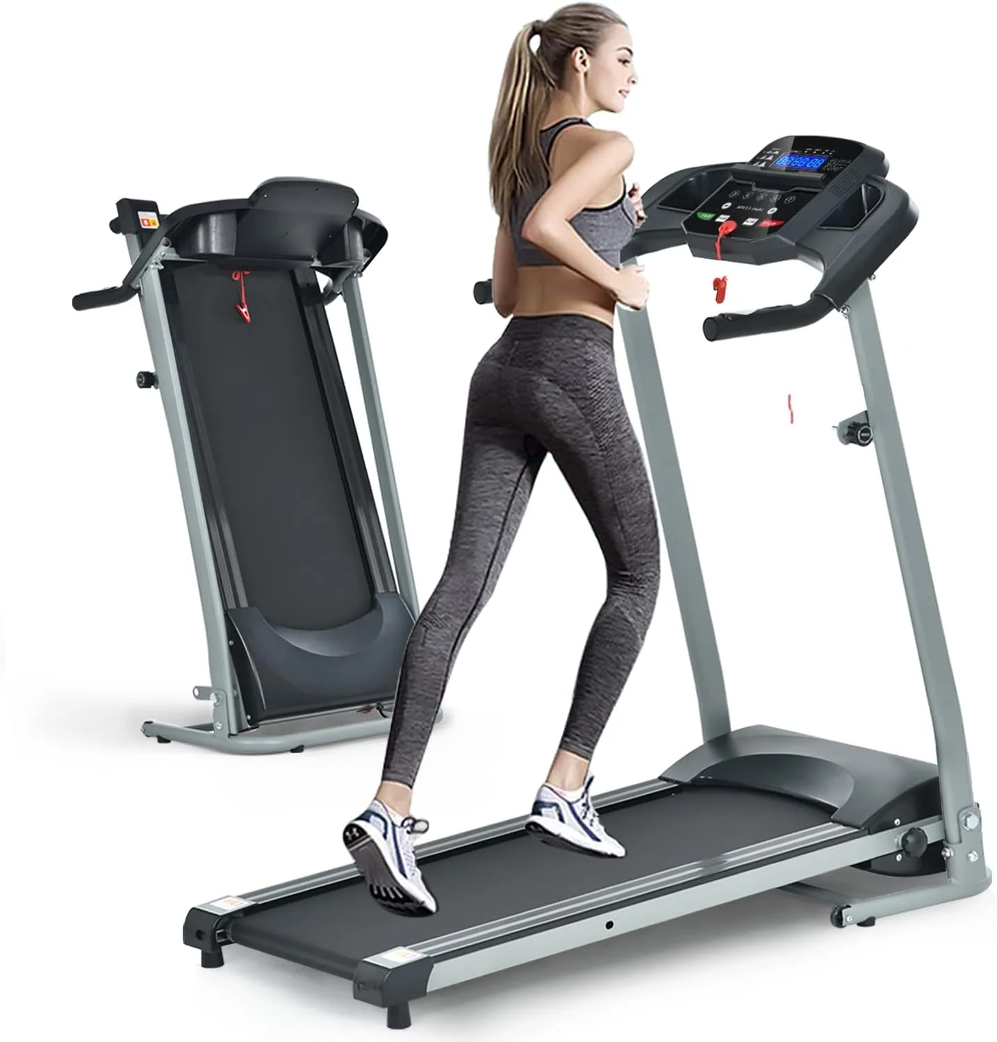 HLAiLL Folding Treadmill, 2.5HP Foldable Treadmills with 220 LBS Weight Capacity for Home, Compact Portable Treadmill for Small Space Walking Jogging Running