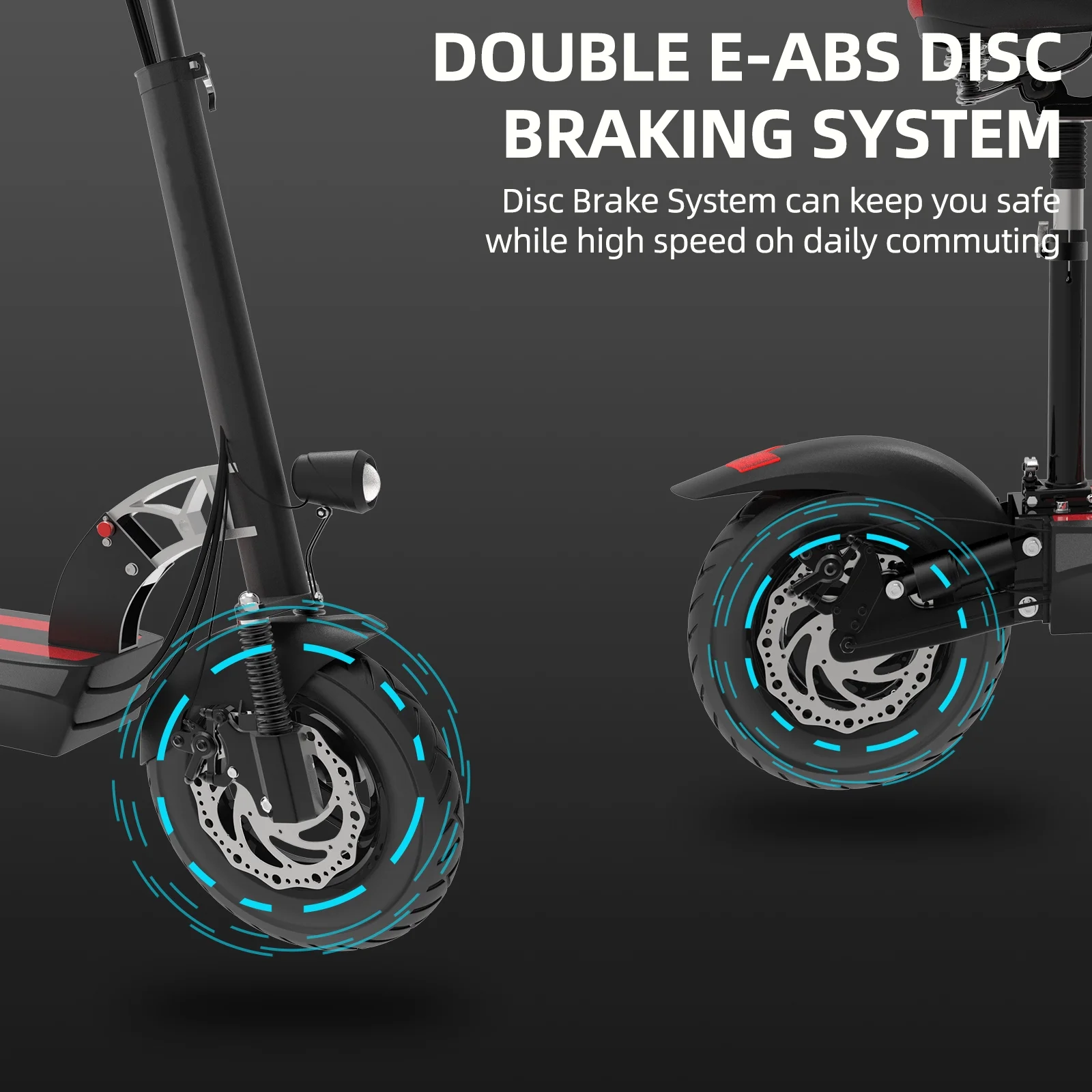 JUEJING 60Miles Long Range Electric Scooter with Seat for Adult ,35 MPH Speed,10 inch Street Tire