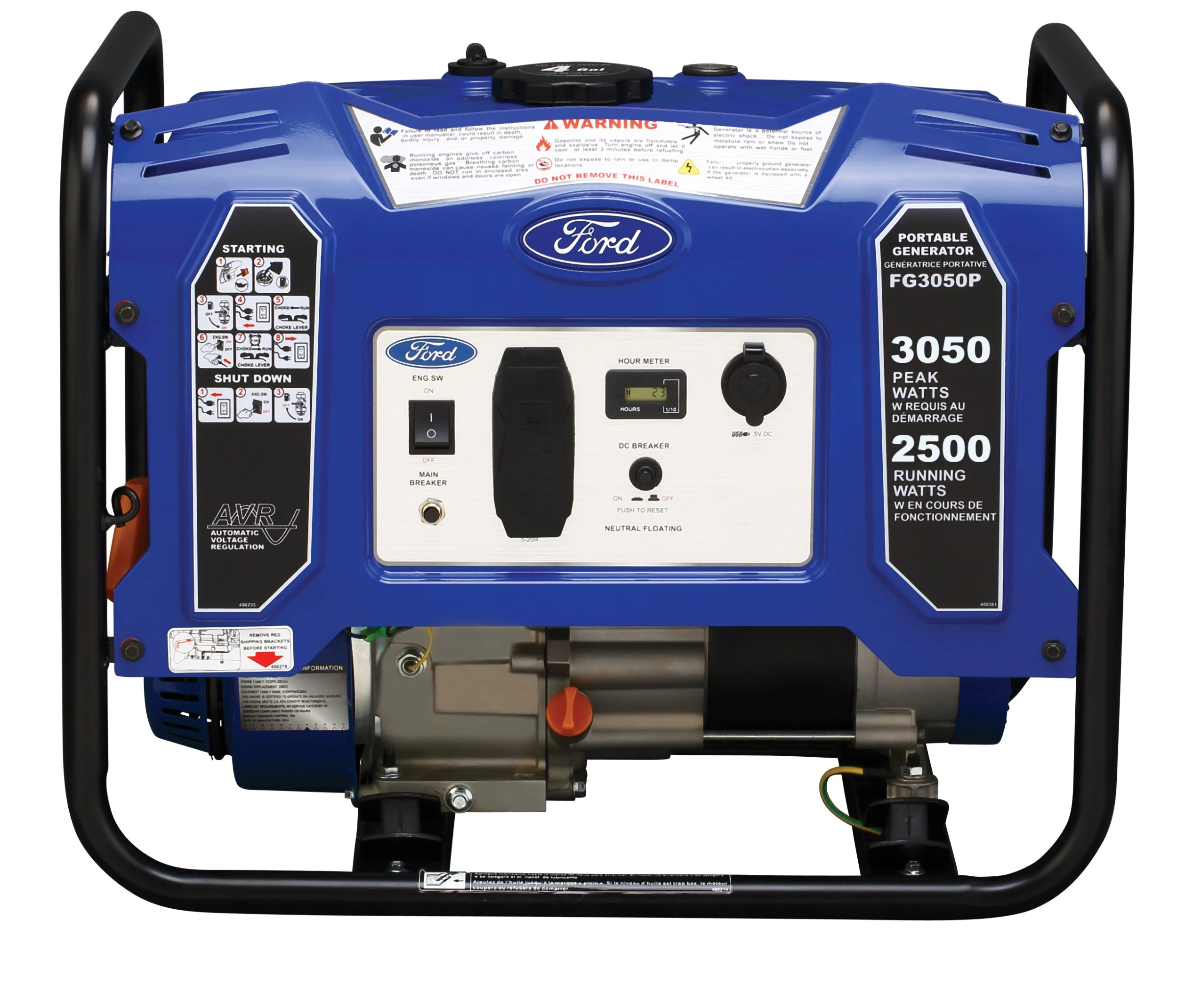 Ford 3050-Watt Gasoline Powered Portable Generator with USB Ports