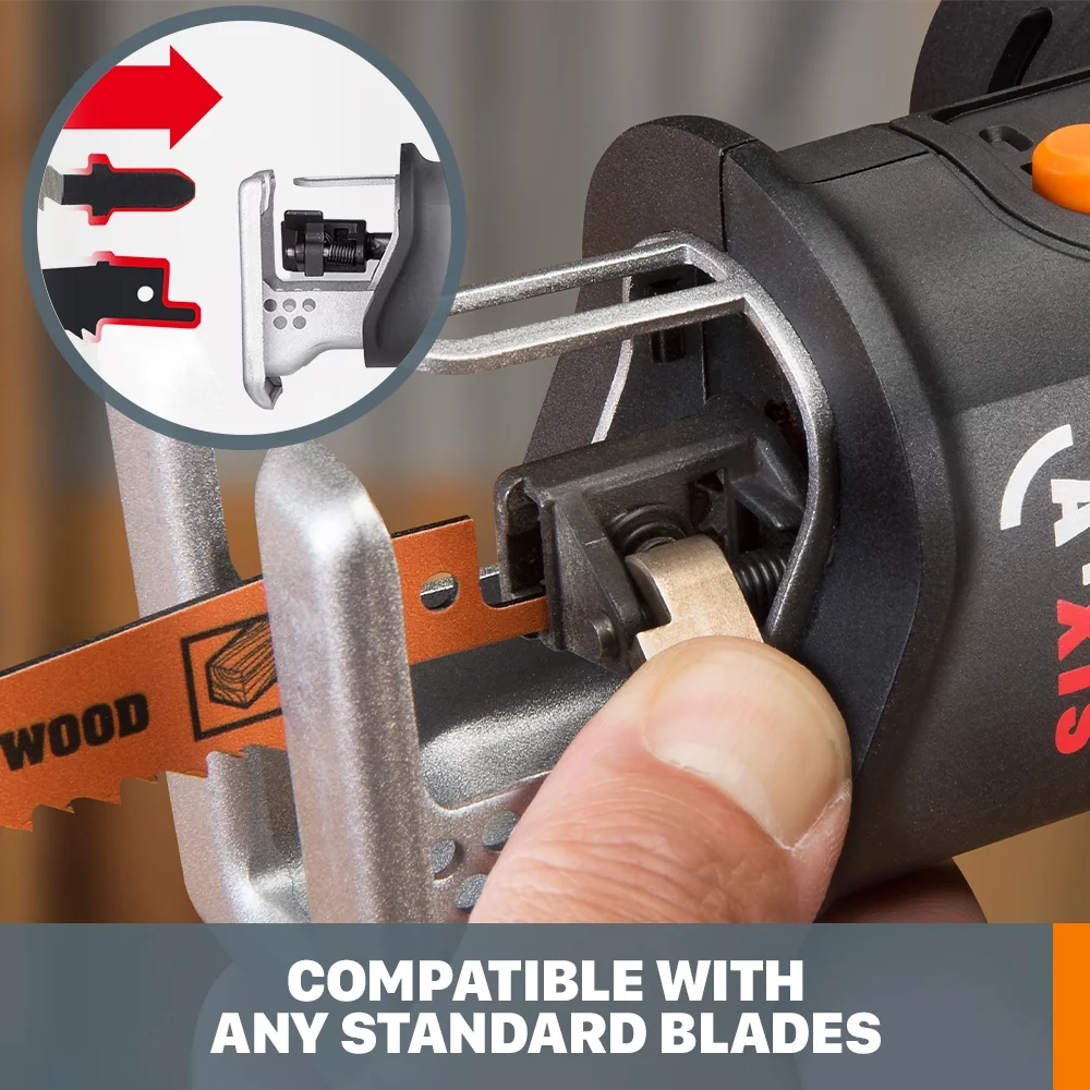 Worx WX550L 20V Power Share Axis Cordless Reciprocating & Jig Saw (Battery & Charger Included)