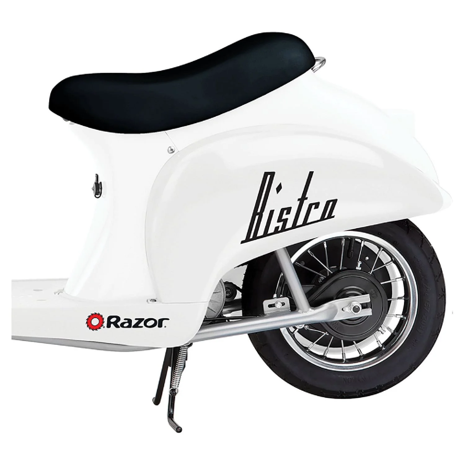 Razor Pocket Mod Electric Scooter – Bistro White, 24V Euro-Style Powered-Ride On, Vintage-Inspired Design, Underseat Hidden Storage, Up to 15 mph, Unisex