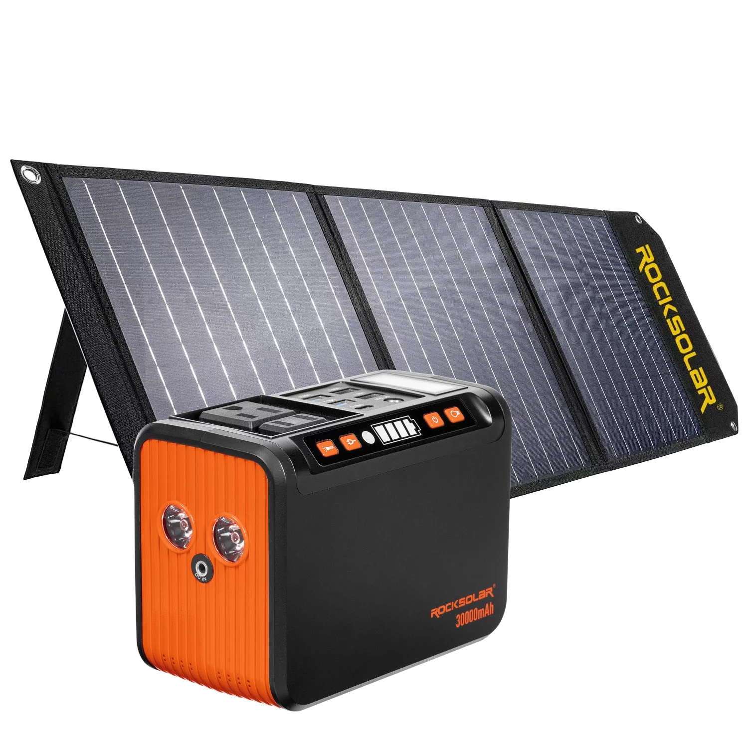 ROCKSOLAR Weekender Max 80W Portable Power Station with 30W Foldable Solar Panel Solar Generator Kit