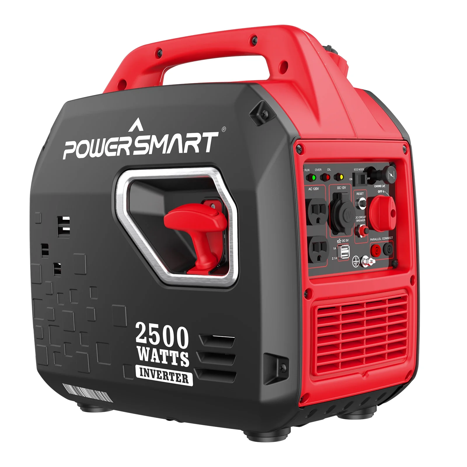 PowerSmart 2500W Portable Inverter Gas Generator .Super Quiet .Low Oil Shutdown, Ultra Lightweight for Camping