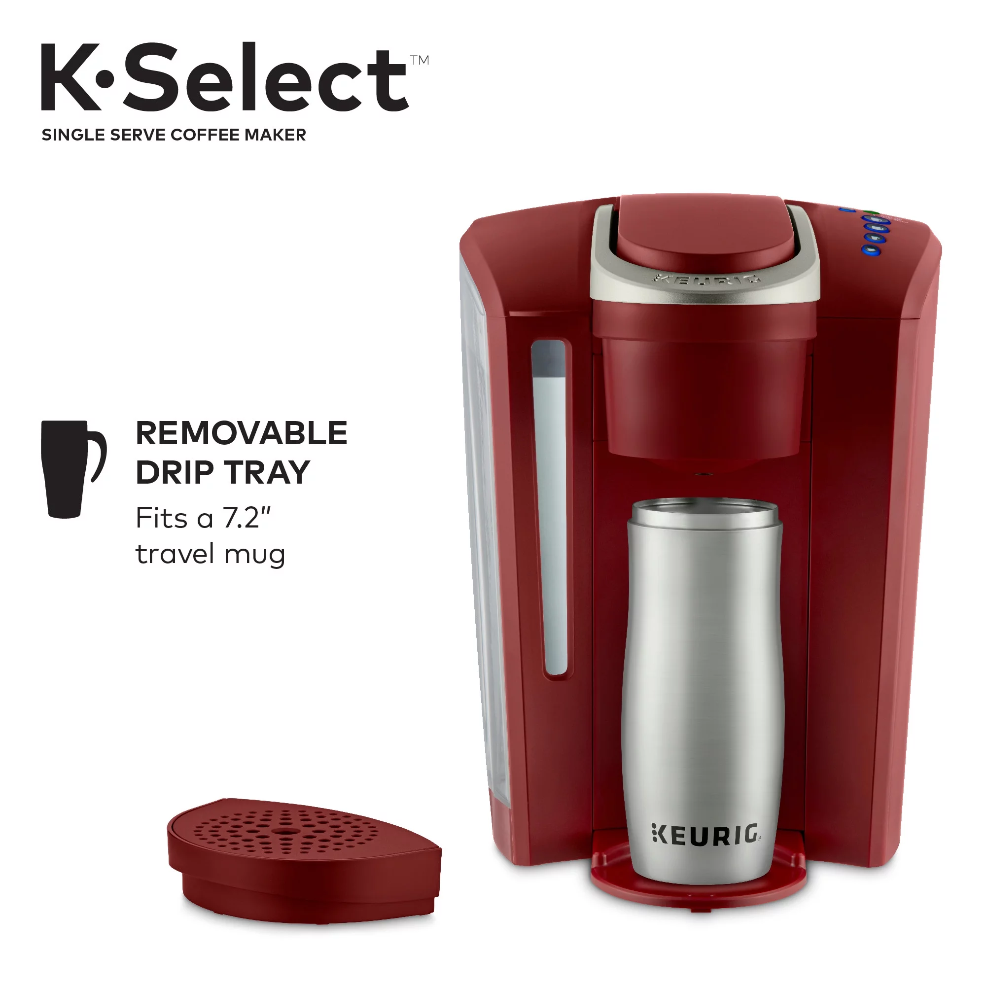 Keurig K-Select Single-Serve K-Cup Pod Coffee Maker with 12oz Brew Size, Strength Control, Matte Black