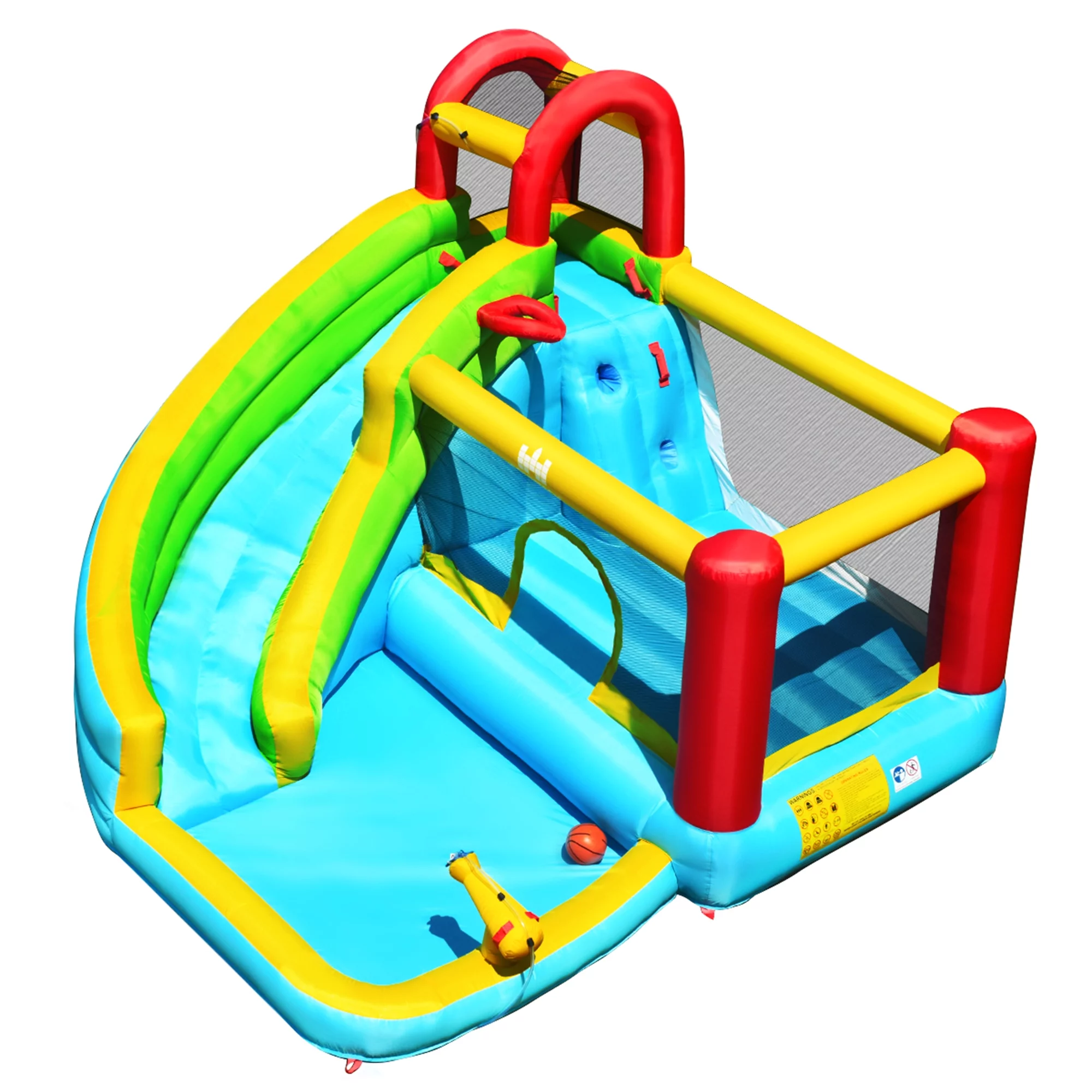 Gymax Inflatable Kids Water Slide Jumper Bounce House Splash Water Pool Without Blower