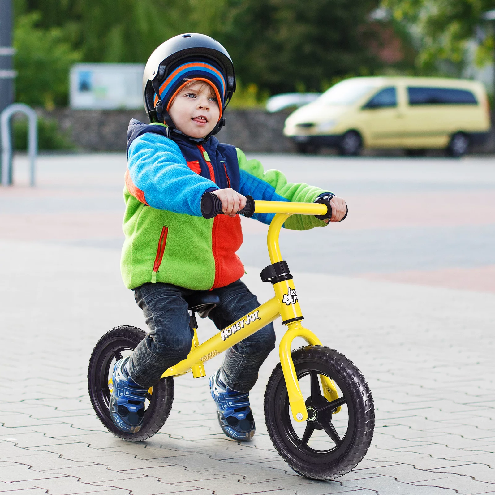 Infans Kids Balance Bike No Pedal Training Bicycle w/Adjustable Handlebar & Seat Yellow