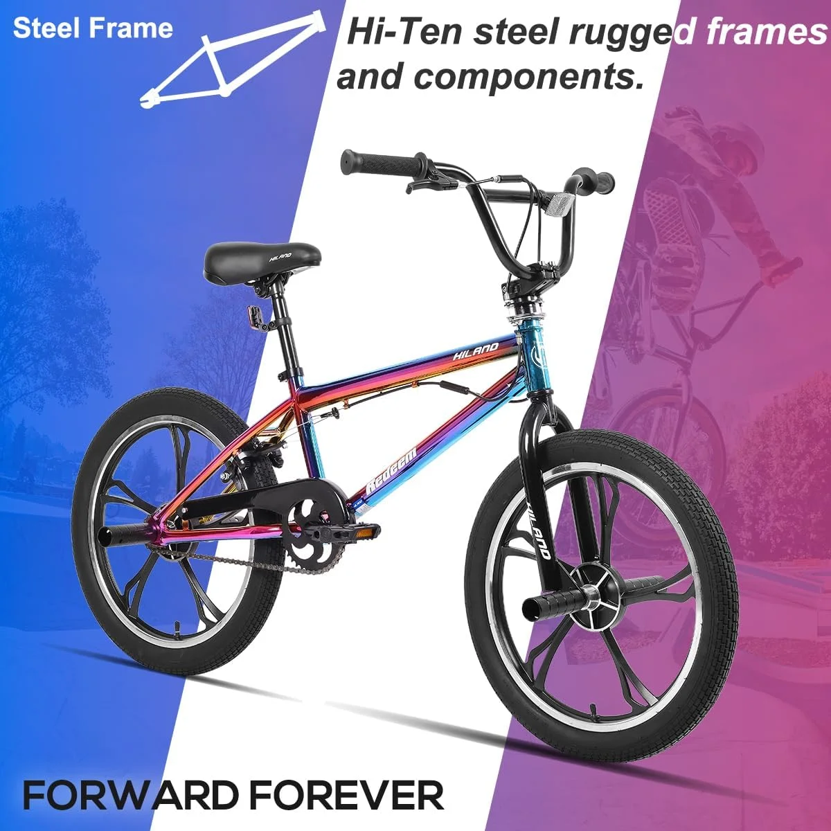 Hiland 20 Inch 3 5 Spoke Kids BMX Bike for Boys Girls Ages 7-13, Kid’s BMX Bicycle,Multiple Colors