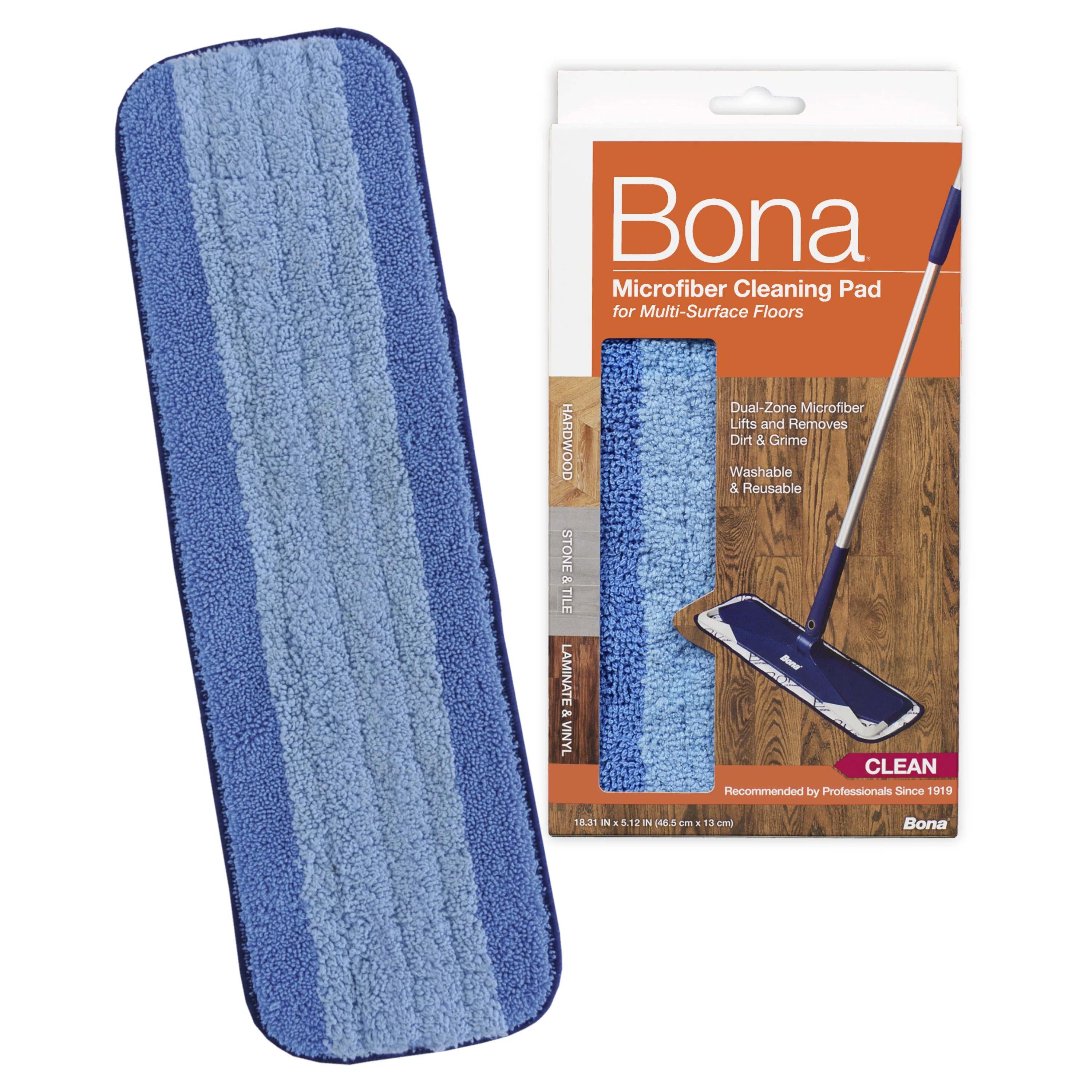 Bona Microfiber Cleaning Pad for Hard-Surface Floors, Fits Bona Mops