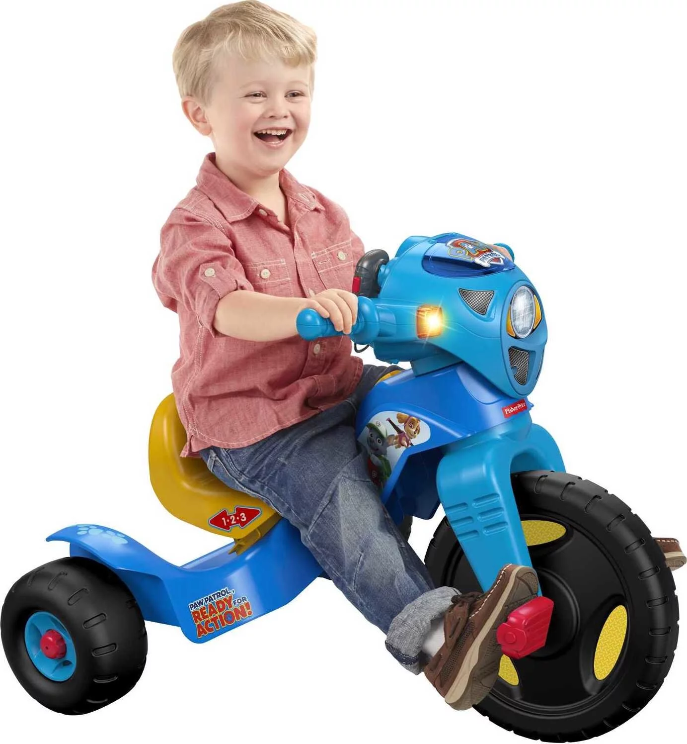 Fisher-Price PAW Patrol Lights & Sounds Trike Push & Pedal Ride-On Toddler Tricycle