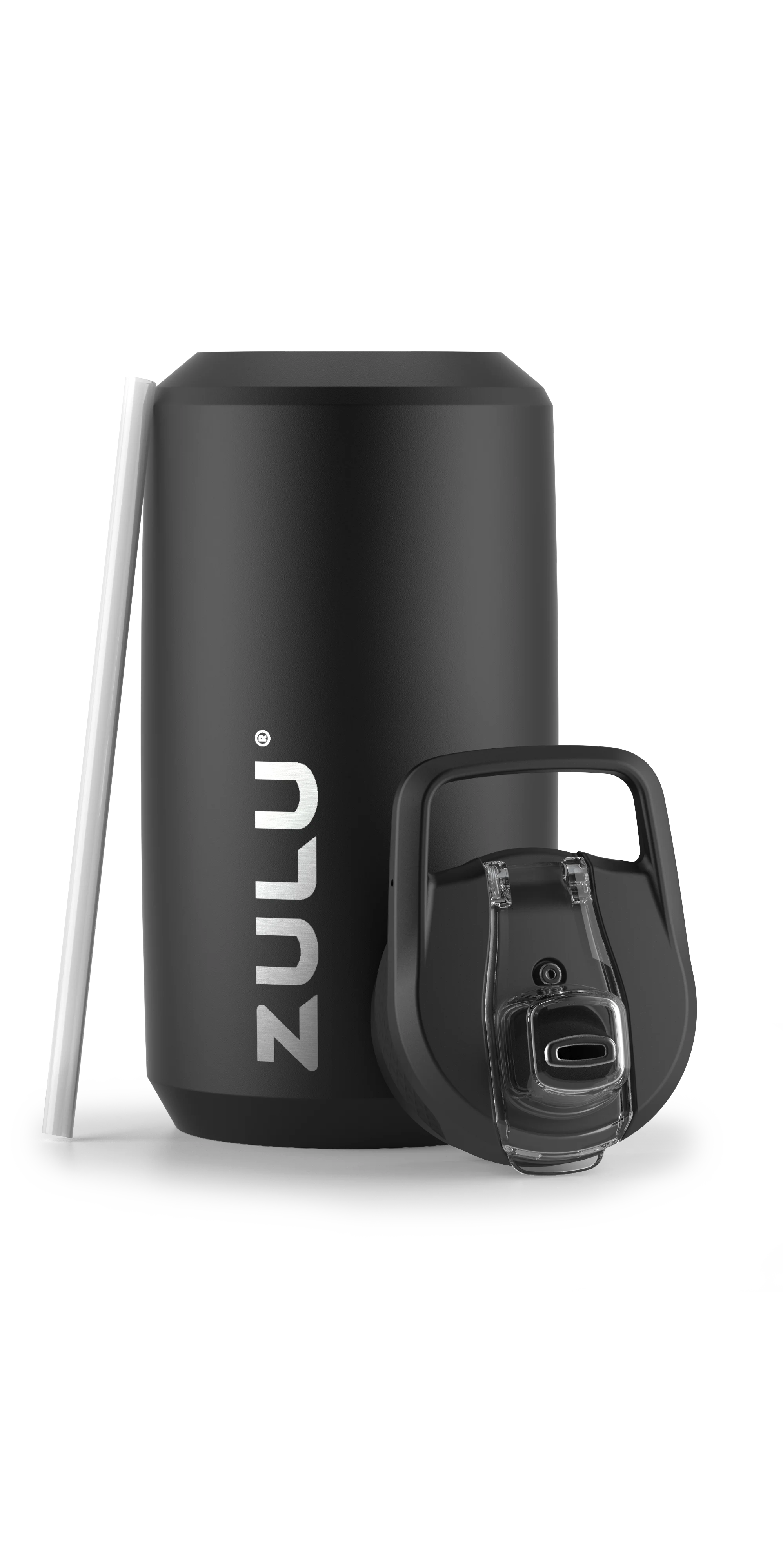 Zulu Black 64 fl oz. Half Gallon Stainless Steel Goals Jug Water Bottle