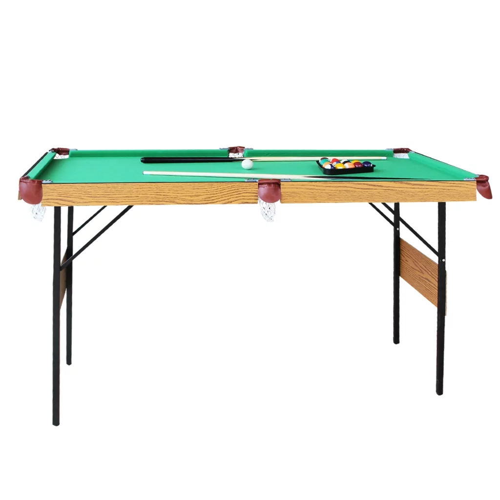 Blublu Park 55 Inch Folding Pool Table for Adults and Kids Steady Modern Space Saving Billiard Table, Blue