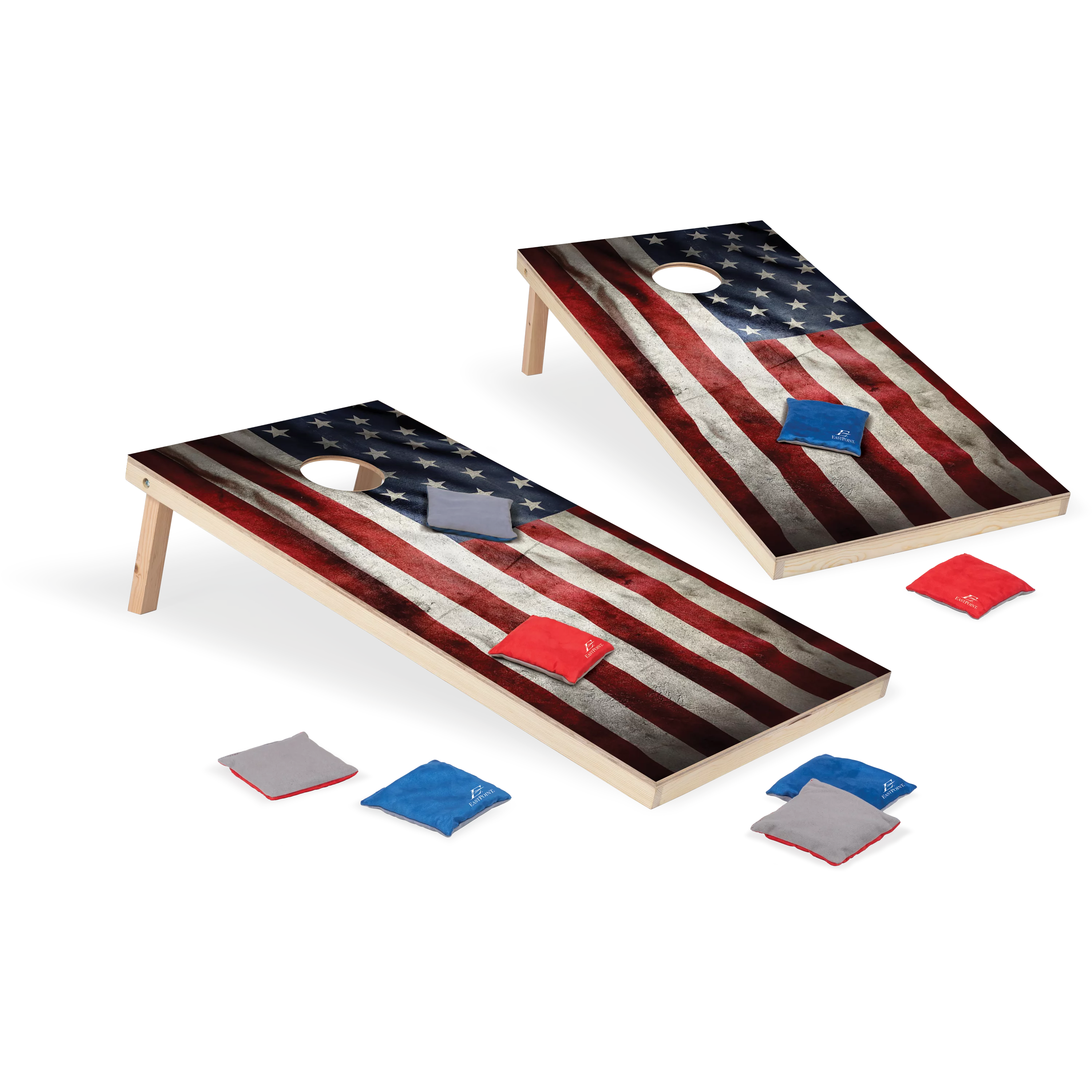 EastPoint Sports 2′ x 4′ American Flag Cornhole Boards – Bean Bag Toss Set with 8 Bean Bags