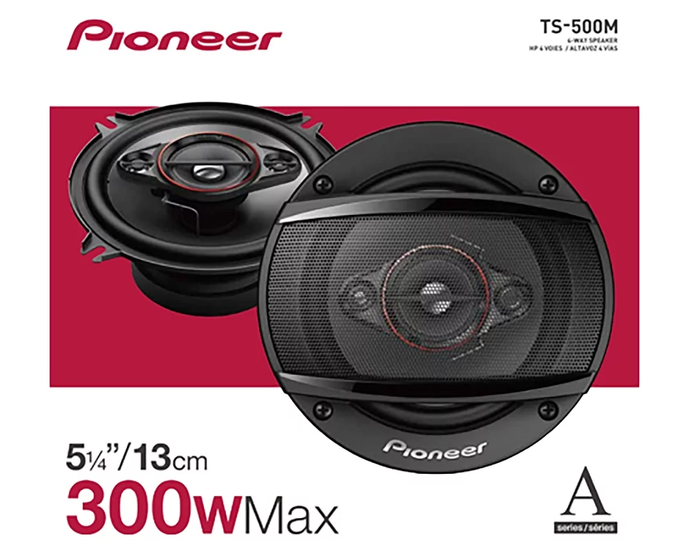 Pioneer TS-500M 5-1/4″ – 4-way 300 W Max Power | 11mm Tweeter and 11mm Super Tweeter and 1-5/8″ Cone Midrange | Coaxial Speakers | (Sold in Pairs)