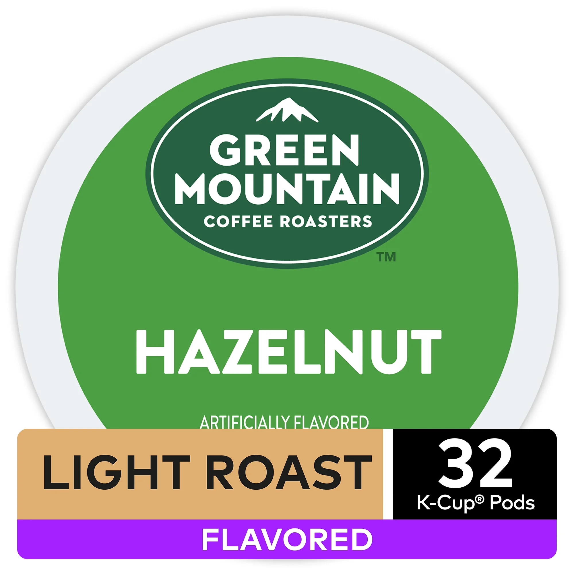 Green Mountain Coffee Hazelnut Flavored K-Cup Pods, Light Roast, 32 Count for Keurig Brewers