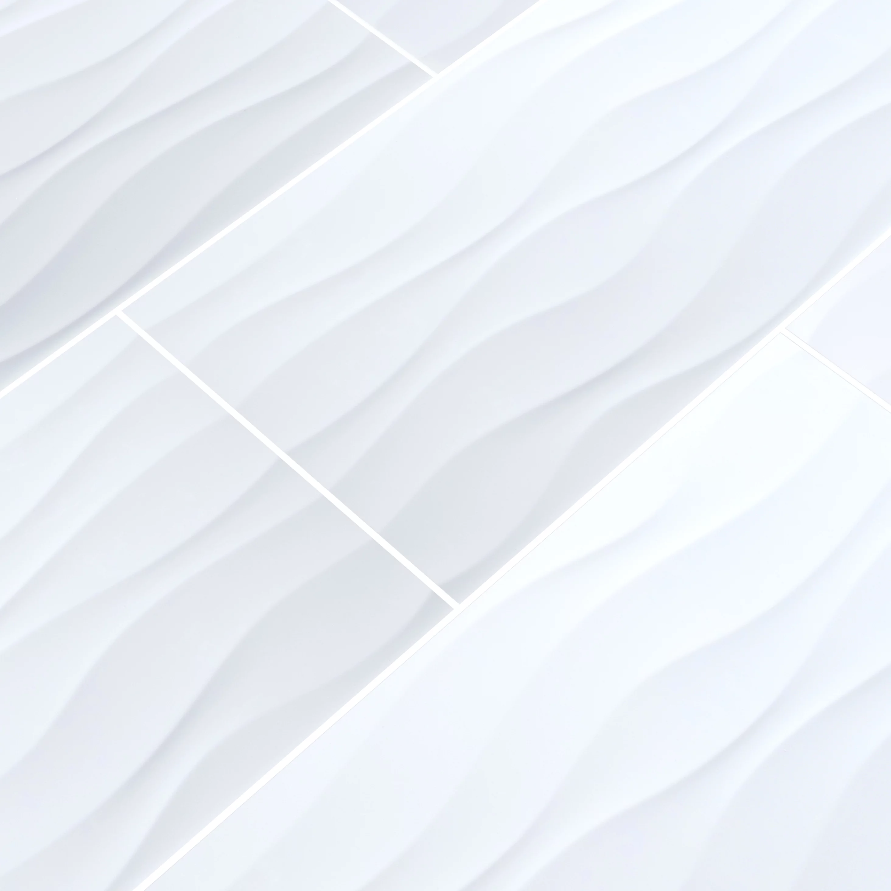 Dymo Wavy White Glossy 12 in. x 24 in. Glazed Ceramic Wall Tile (16 sq. ft./case)