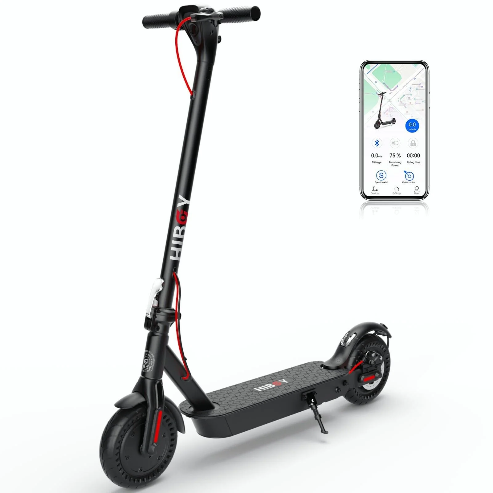 Hiboy KS4 Pro Electric Scooter, 500W Motor, 10″ Honeycomb Tires 25 Miles Long-Range & 19 MPH Portable Commuting Scooter for Adults eScooter Refurbished