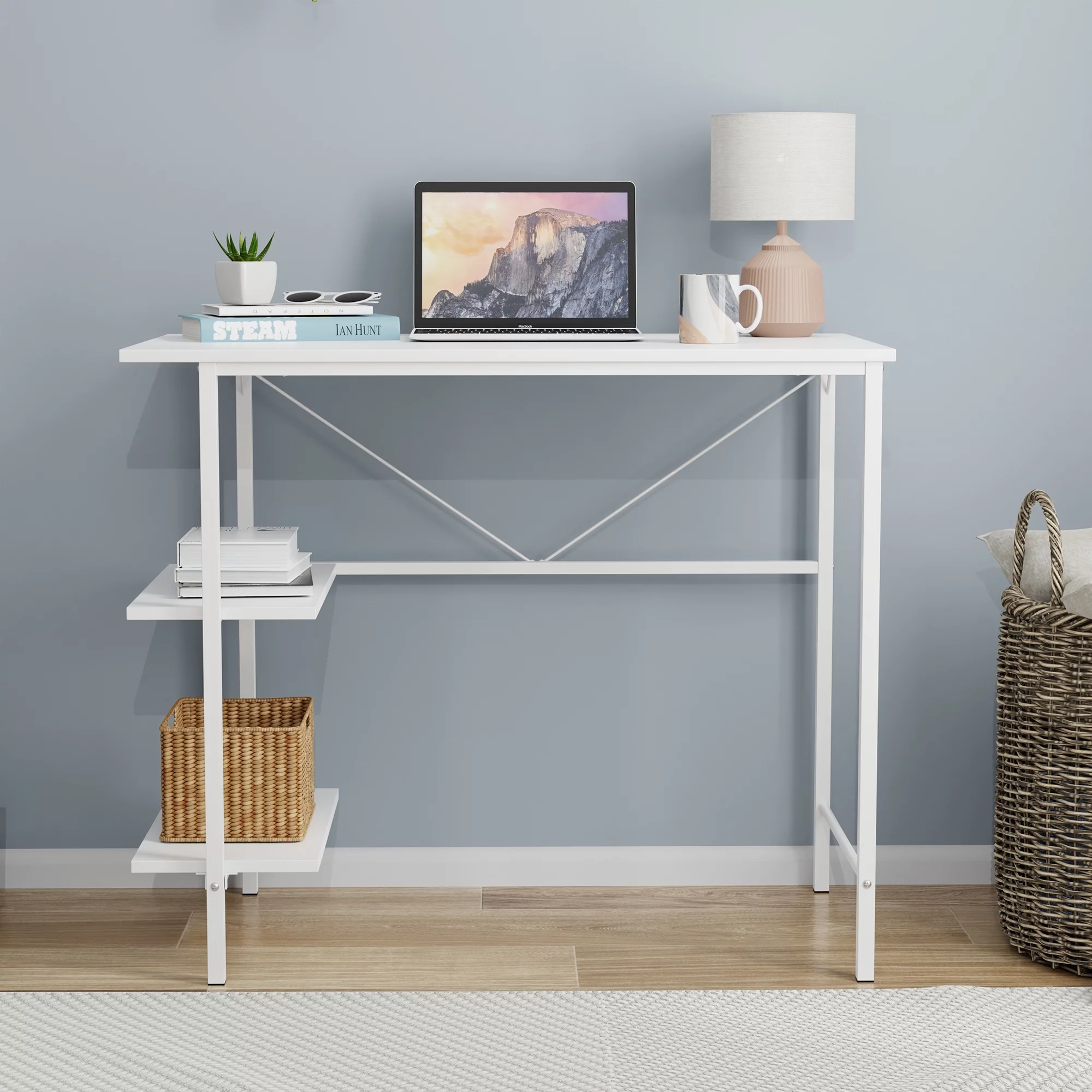 Mainstays Pierce 30 inch Tall Storage Desk, White