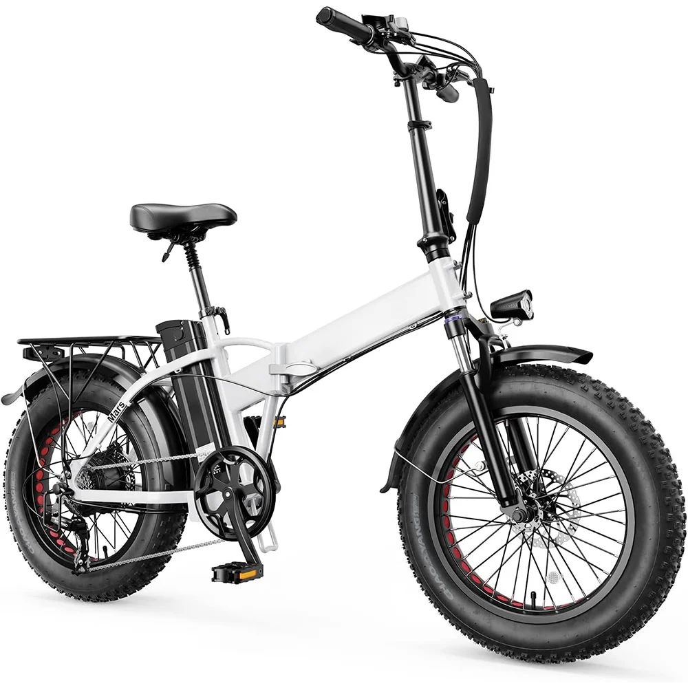 Yoloway Mars Electric Bike for Adults 500W Foldable 20″ x 4.0 Fat Tire Electric Bicycle, 48V 12.5AH Removable Battery, Electric Folding Bike with Dual Shock Absorber