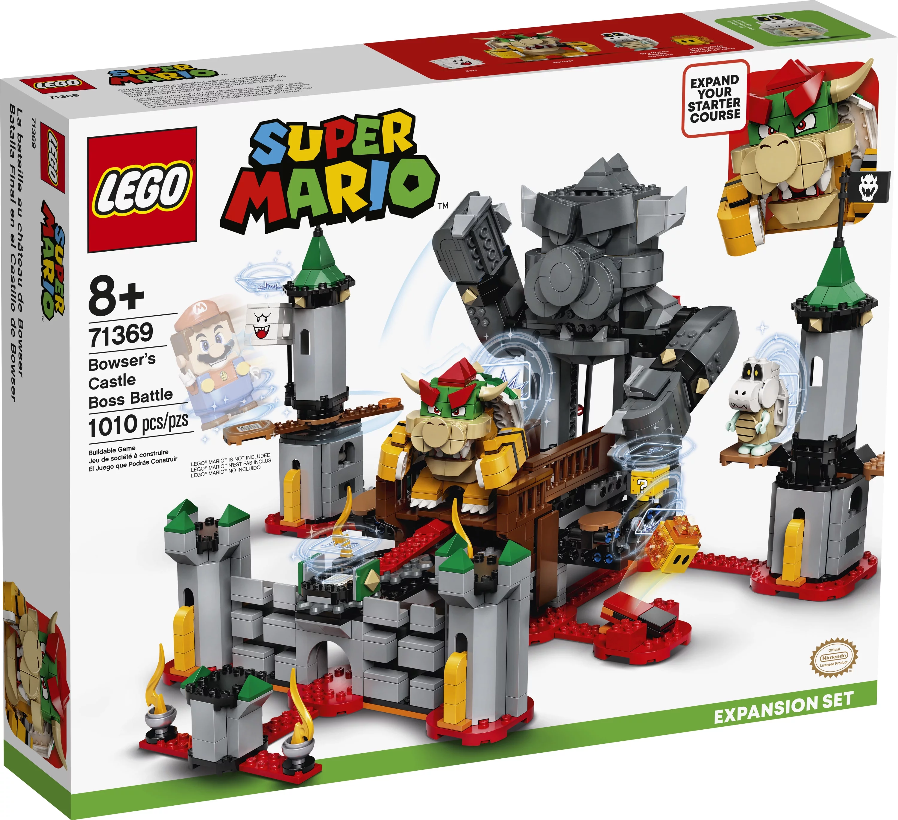 LEGO Super Mario Bowser’s Castle Boss Battle Expansion Set 71369 Building Toy for Kids (1,010 Pieces)