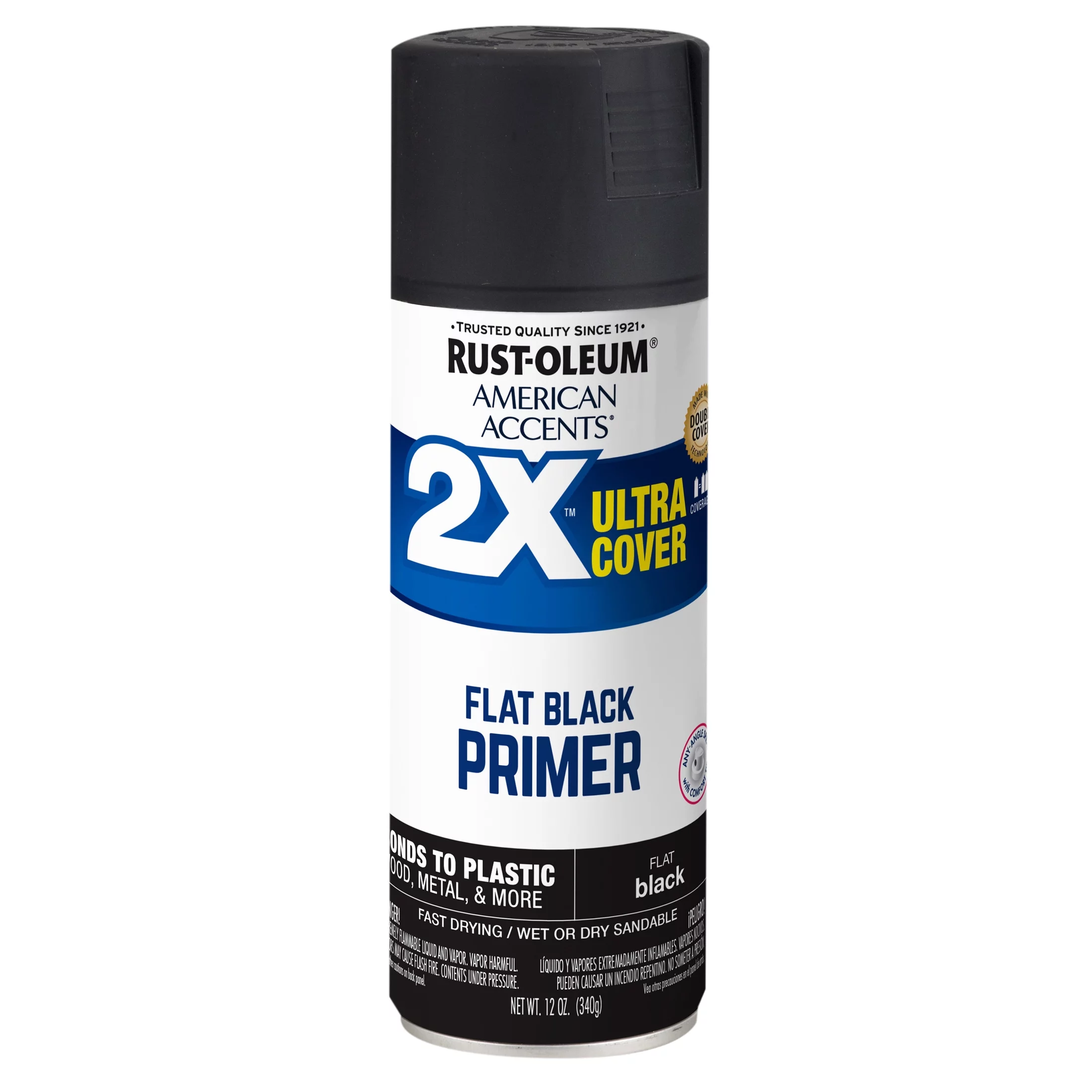 Gray Primer, Rust-Oleum American Accents 2X Ultra Cover Flat Spray Paint- 12 oz