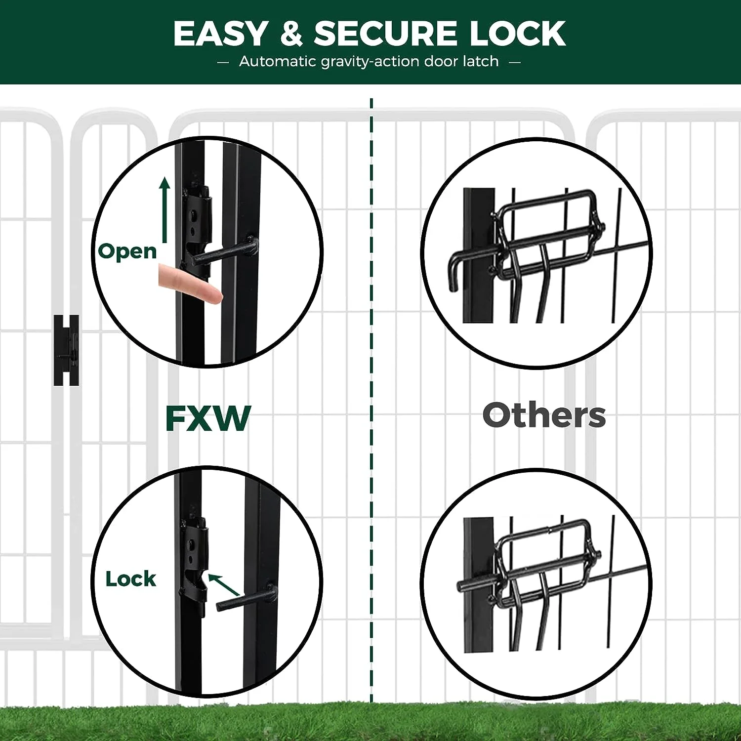 FXW Rollick Dog Playpen Outdoor,16 Panels 32″ Height Dog Fence Exercise Pen with Doors for Large/Medium/Small Dogs, Pet Puppy Playpen for RV, Camping, Yard