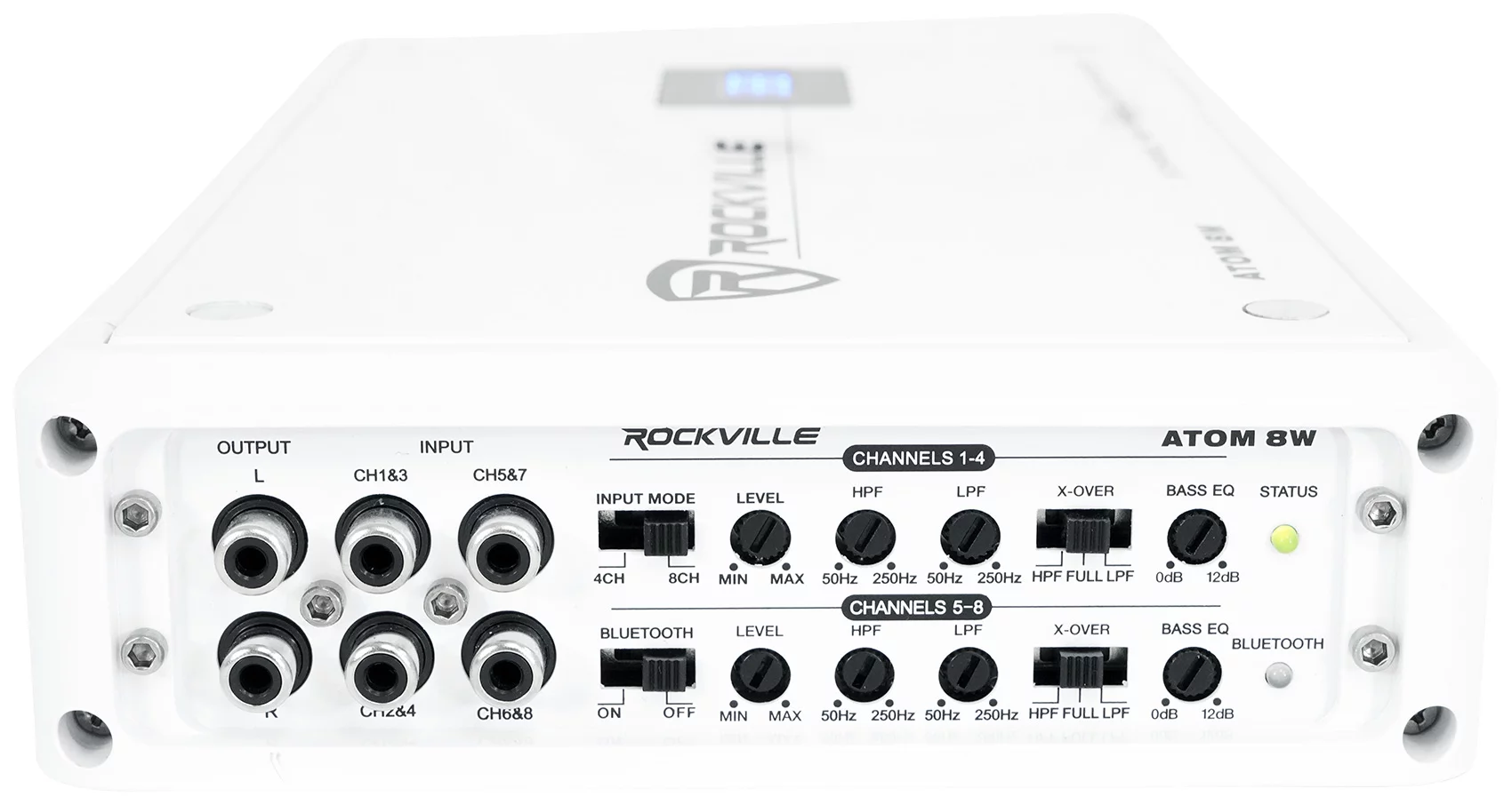 Rockville ATOM 8W 8 Channel 3500 Watt Marine/Boat Amplifier Amp w/Bluetooth