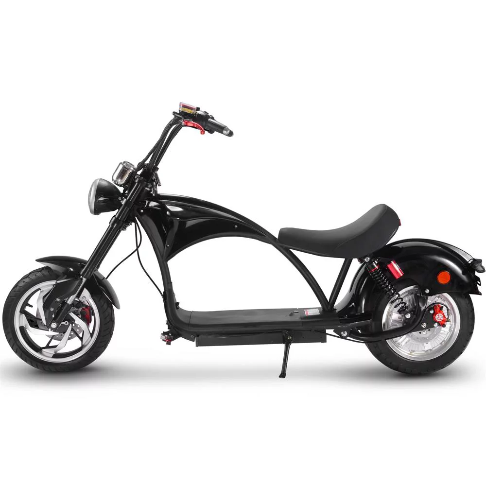 MotoTec Lowboy 60v 20ah 2500w Lithium Cafe Motorcycle Black