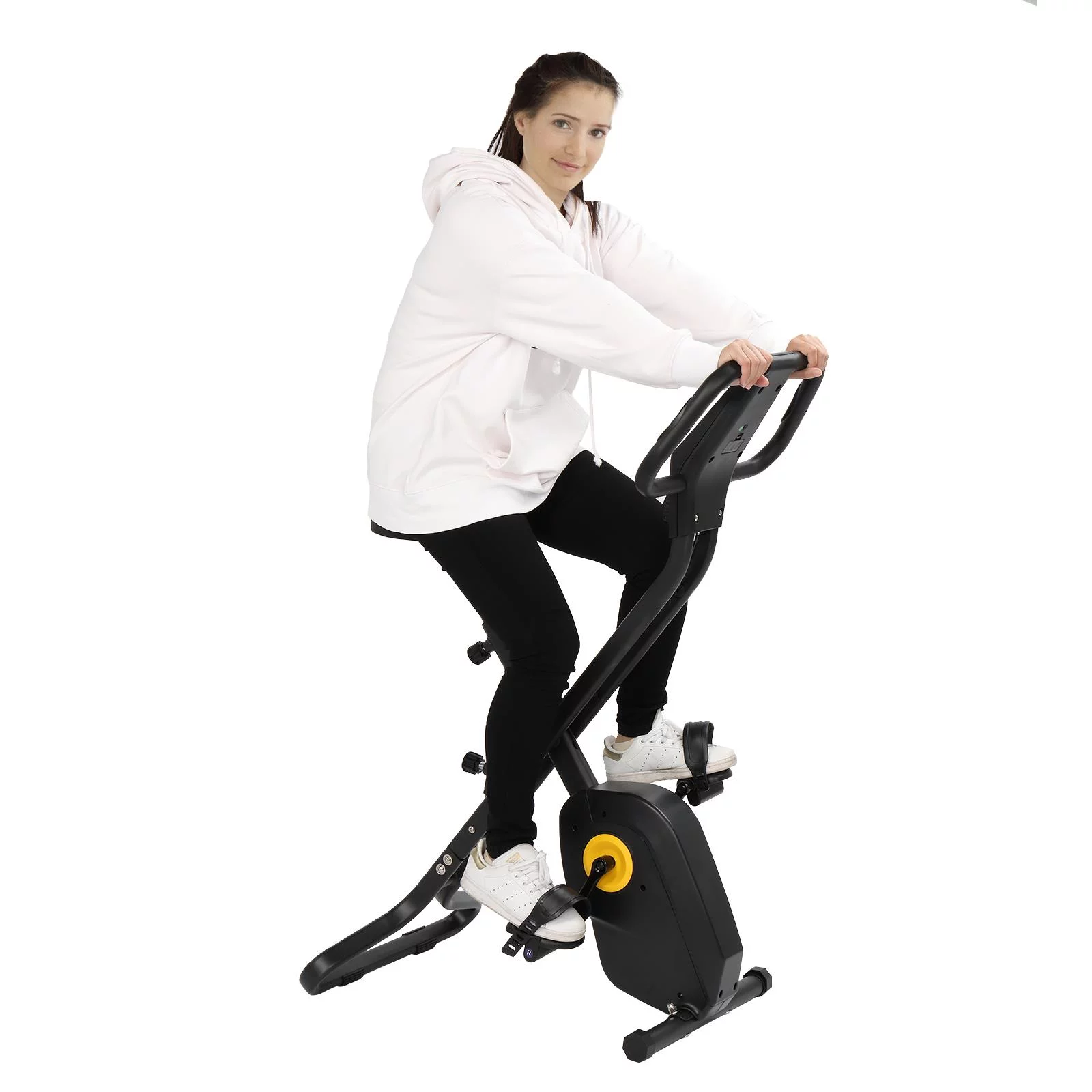 GoDecor Indoor Cycling Bike, Folding Magnetic Upright Stationary Exercise Bike