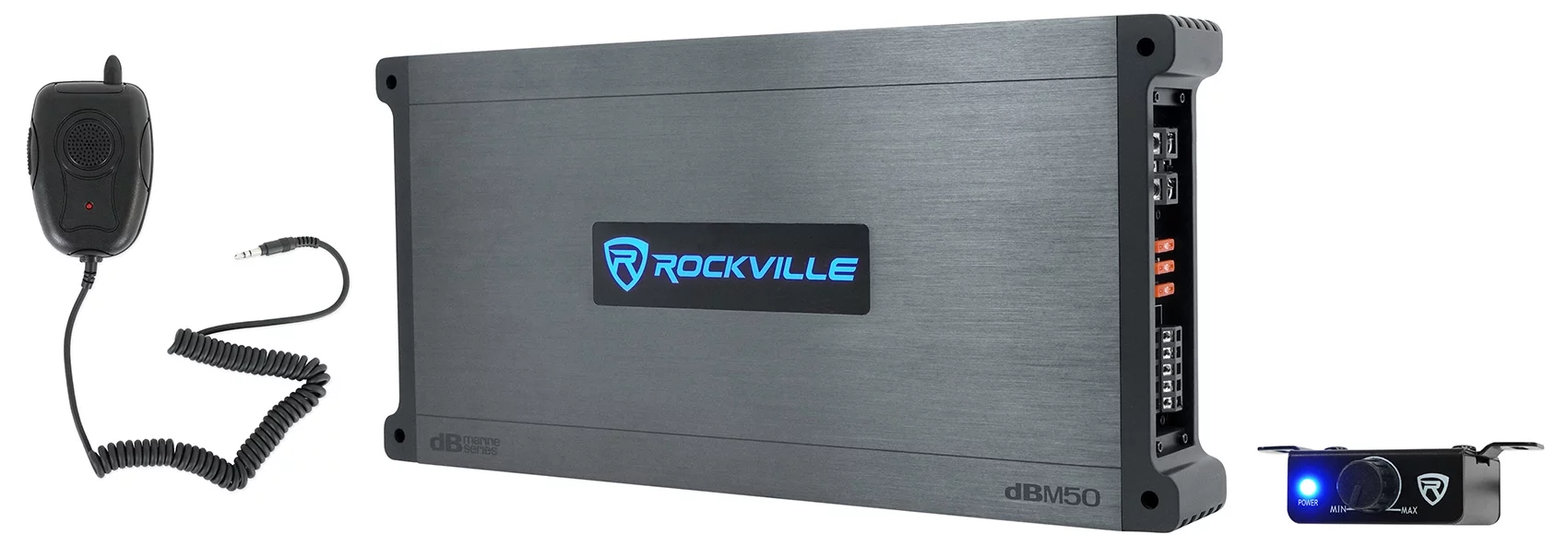 Rockville DBM50 4000 Watt/980w RMS 5 Channel Marine/Boat Amplifier Amp+Mic