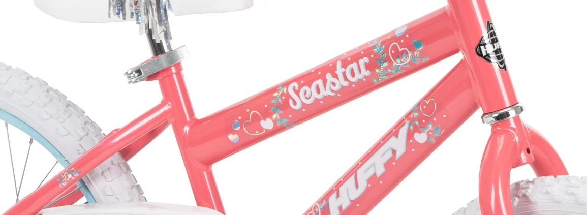 Huffy 18″ Sea Star Girls’ sidewalk Bike, Coral Pink