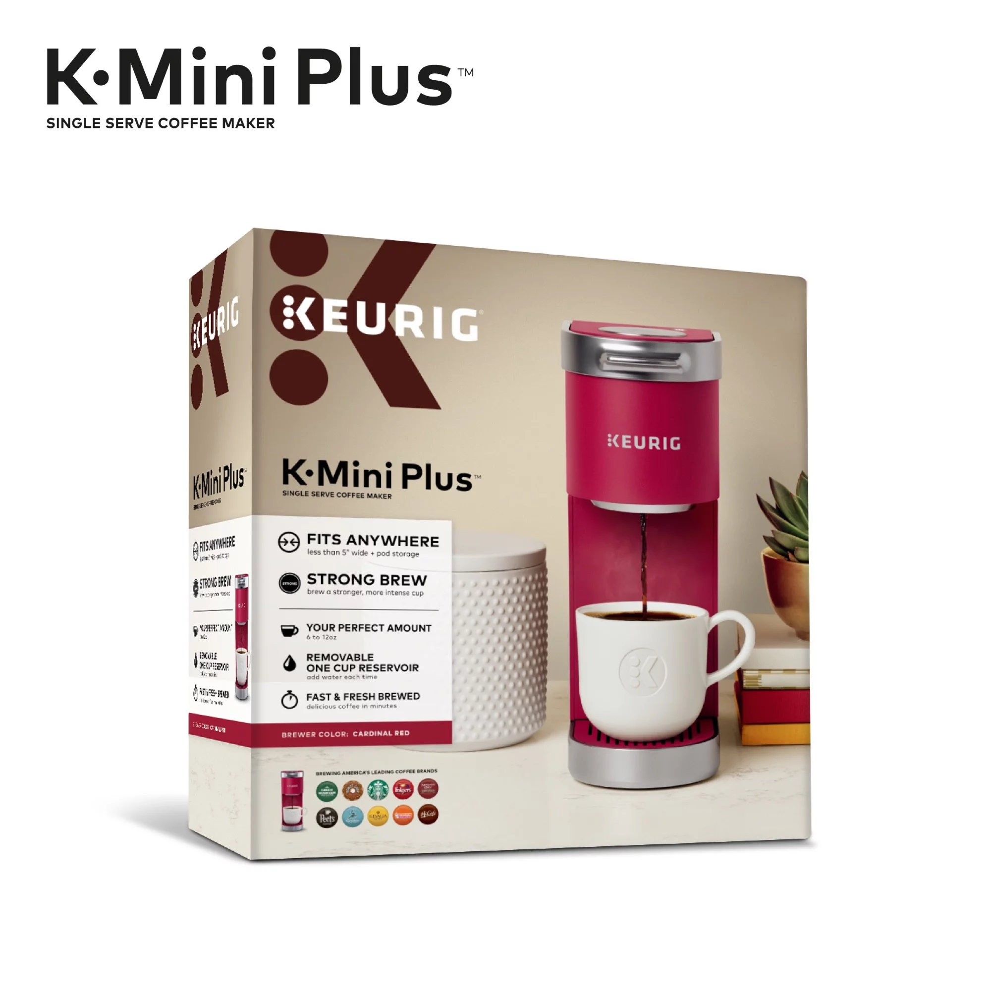 Keurig K-Mini Plus Single Serve K-Cup Pod Coffee Maker, Dusty Rose