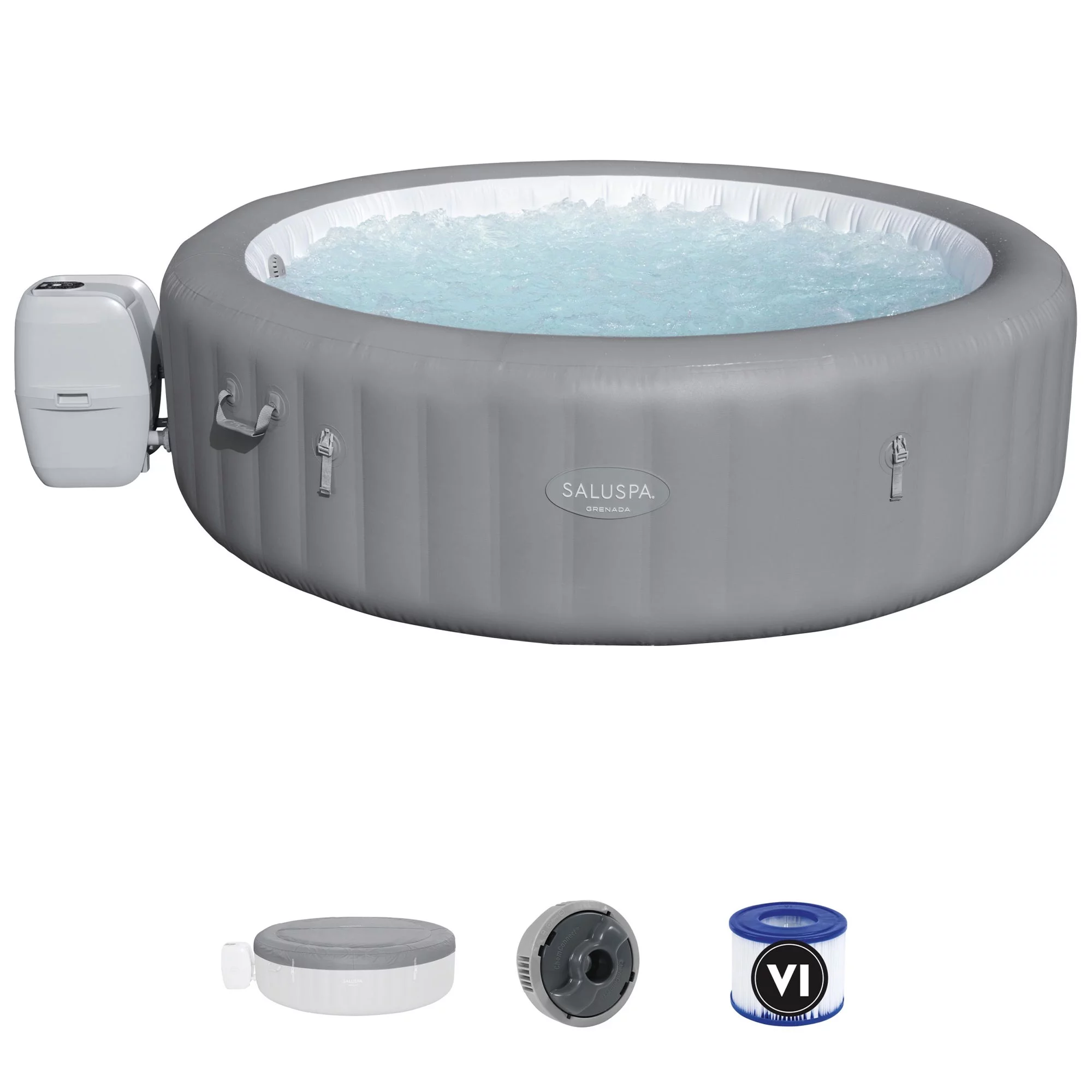 Bestway SaluSpa Grenada 6 Person 357 gal. Inflatable AirJet Hot Tub Spa, Maximum Temperature of 104F