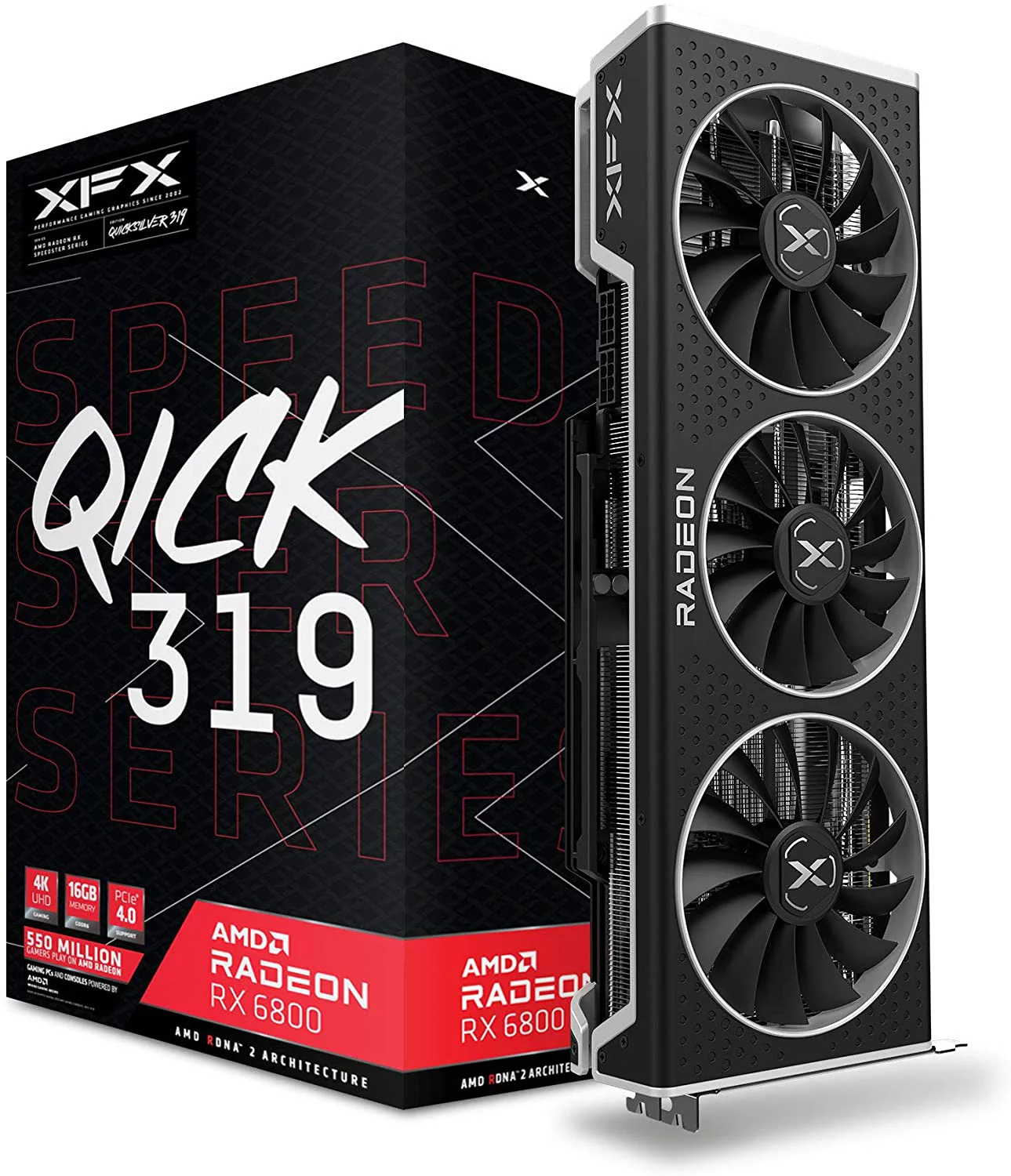 XFX Speedster QICK319 AMD Radeon RX 6800 16GB GDDR6 Graphics Card RX-68XLALBD9