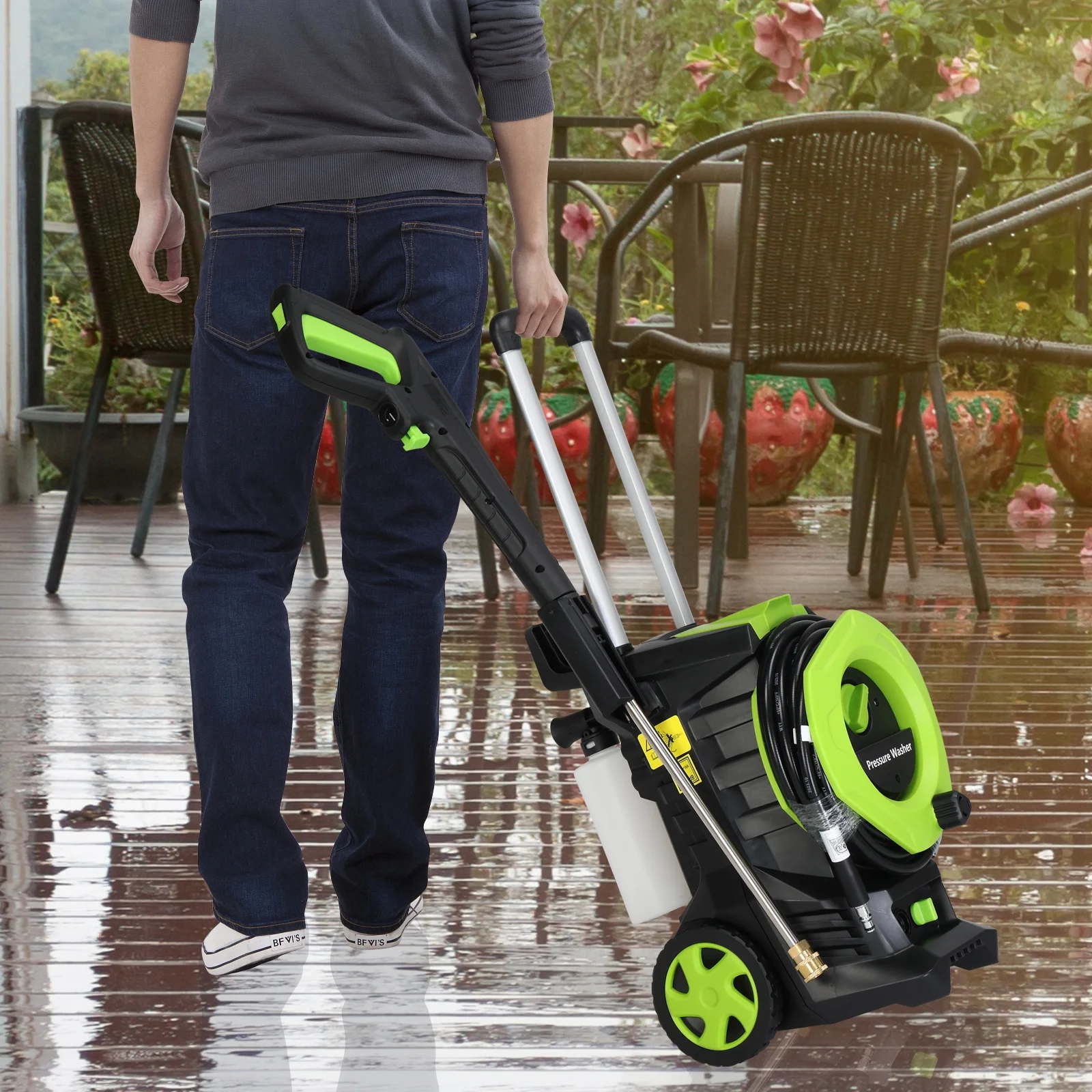 Ktaxon High-Pressure Washer, 3380PSI MAX 2GPM Electric Power Washer Cleaner, with 4 Nozzles, Soap Bottle