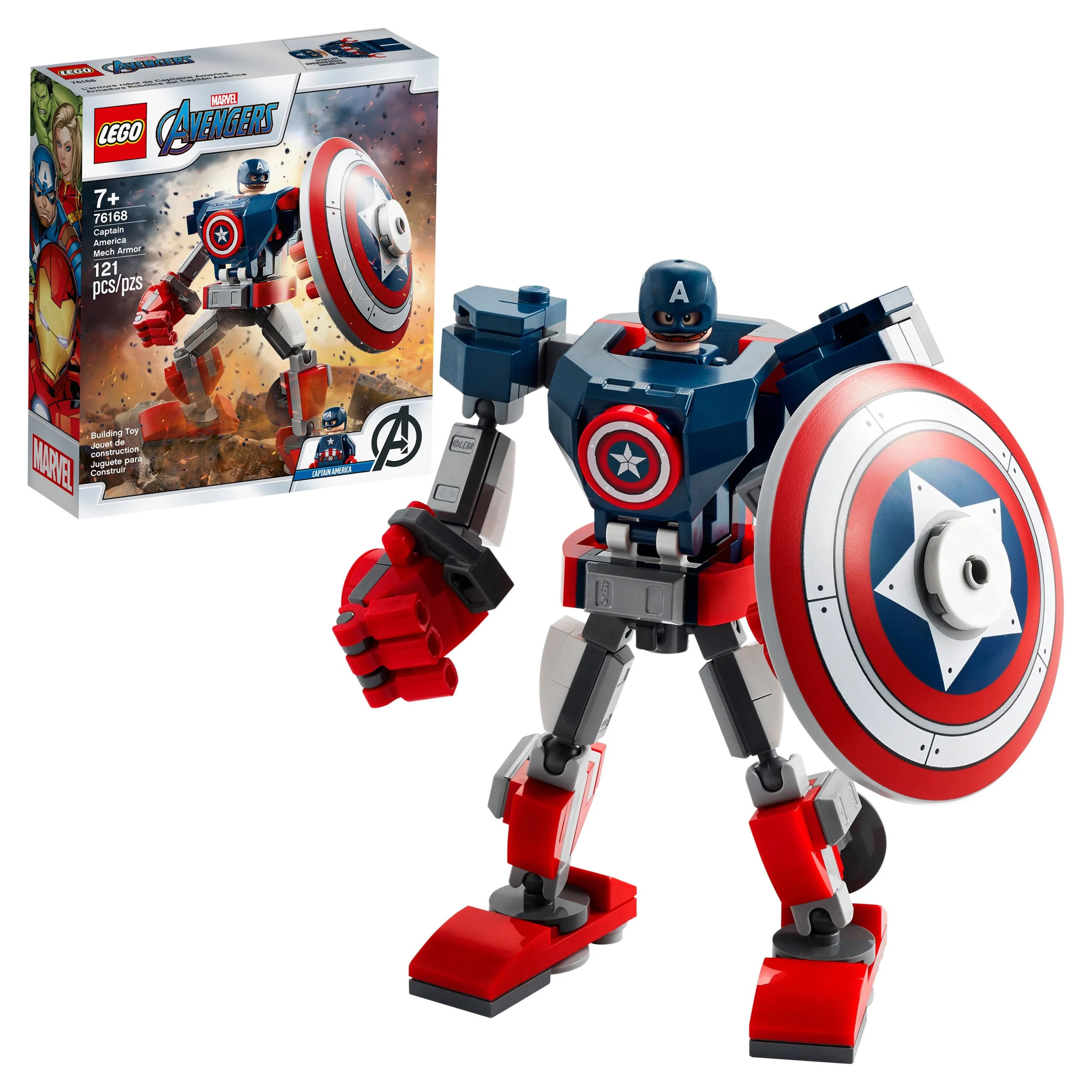 LEGO Marvel Avengers Classic Captain America Mech Armor 76168 Collectible Toy (121 Pieces)