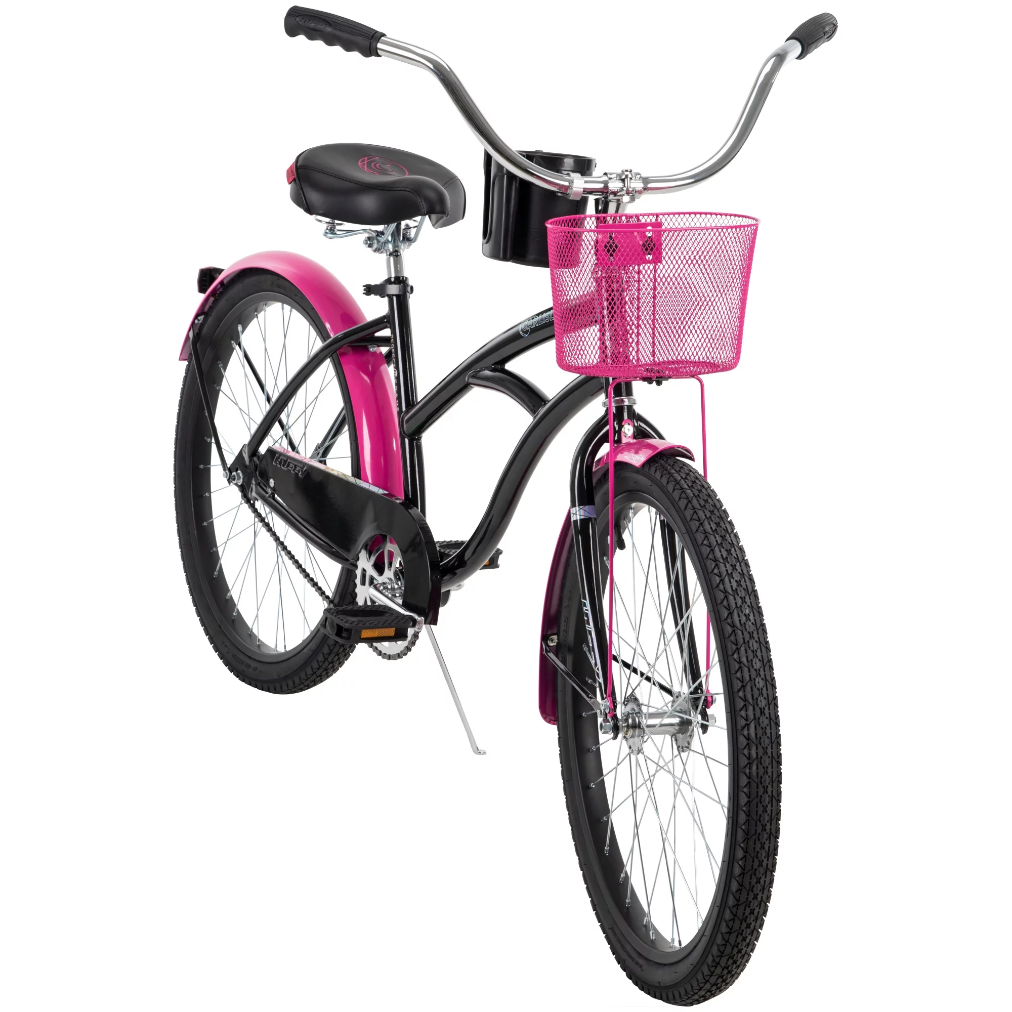 Huffy Carlisle 24-In. Cruiser Bicycle for Girls, Black and Pink