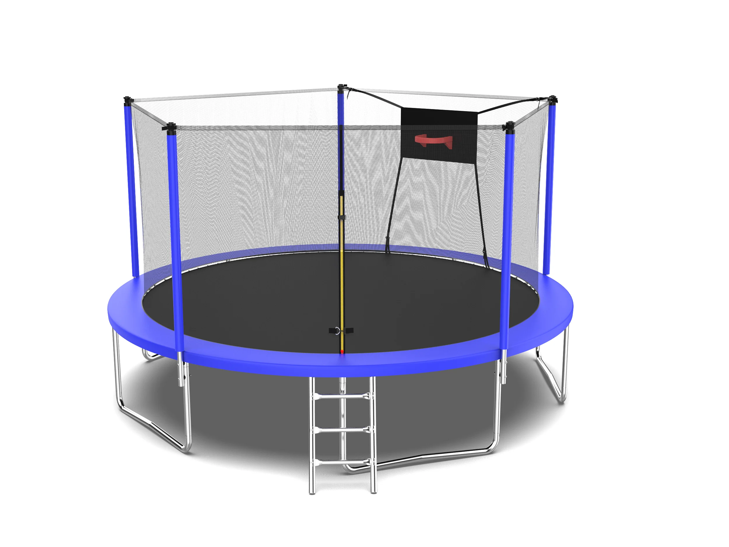 Kacho Trampoline for Adults and Kids, 16FT 1500LBS Trampoline with Enclosure Net, Basketball Hoop, Ladder, No Gap Design, ASTM Approved, Fully Galvanized with Anti-Rust Coating, Outdoor Trampoline