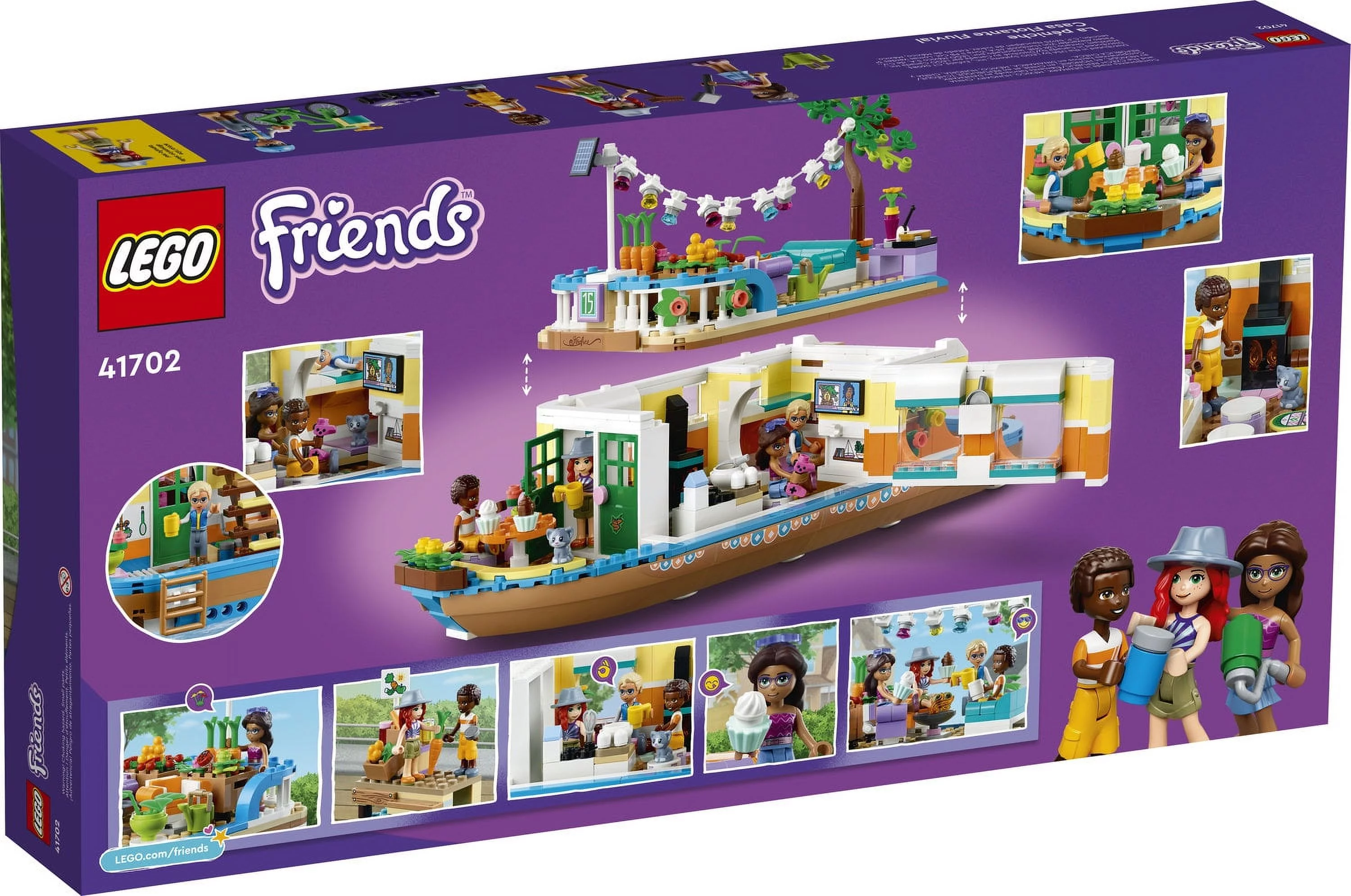 LEGO Friends Canal Houseboat 41702 Building Kit; Comes with 4 Mini-Dolls Including Mia and 1 Animal Toy; Birthday Gift for Kids Aged 7+ (737 Pieces)