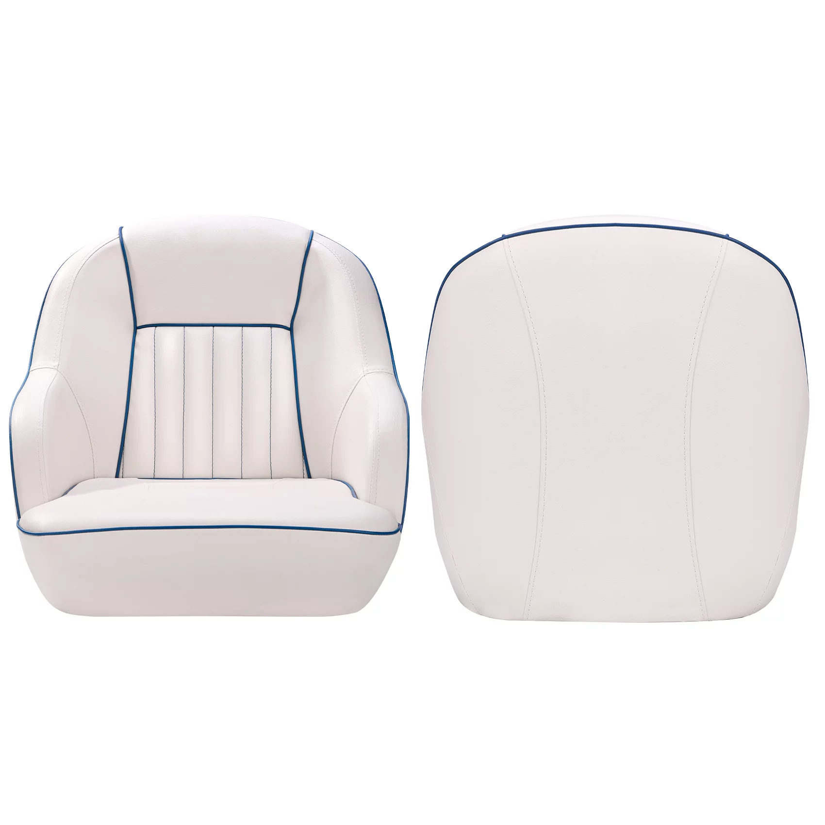 Shininglove Pontoon Boat Seat Captains Bucket Boat Seat, White/Navy Blue