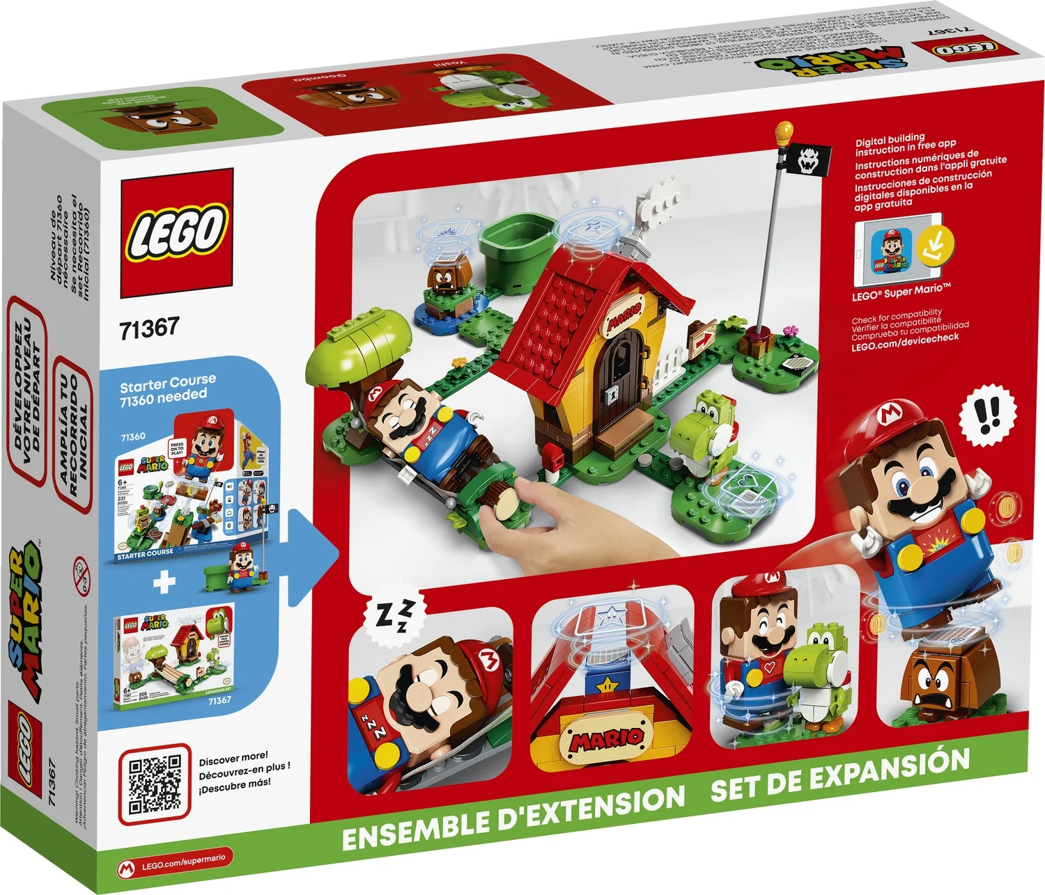 LEGO Super Mario Mario’s House & Yoshi Expansion Set 71367 Building Toy for Kids (205 Pieces)