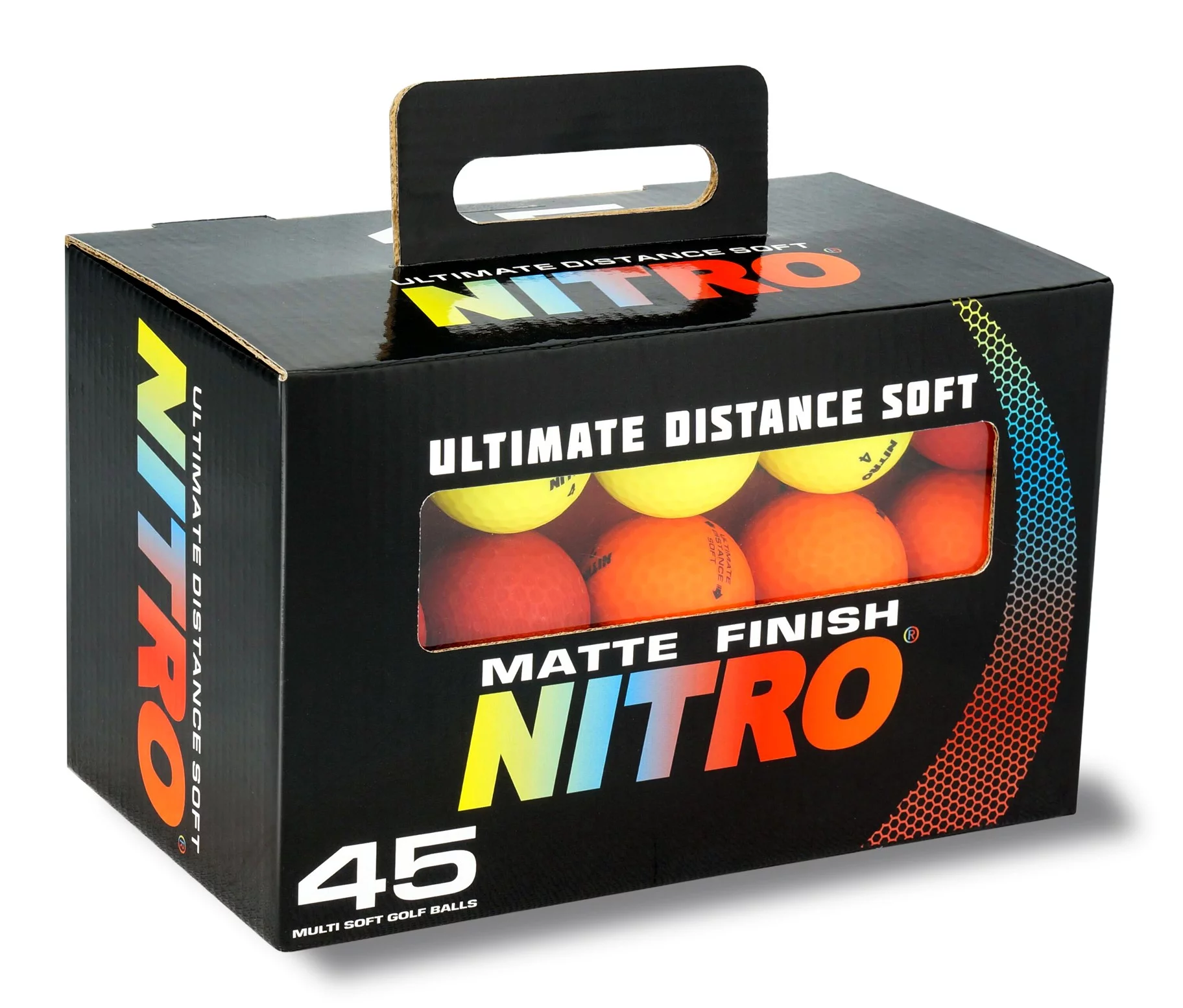 Nitro Golf Ultimate Distance Soft Multi Golf Ball, 45-Pack, Matte