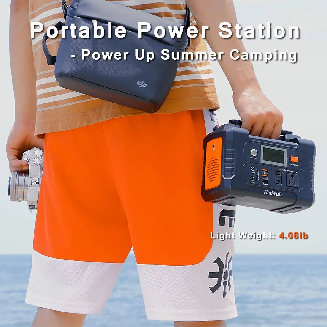 Flashfish 200W Portable Power Station, 40800mAh Solar Generator, Portable Generatorfor Camping Travel Emergency