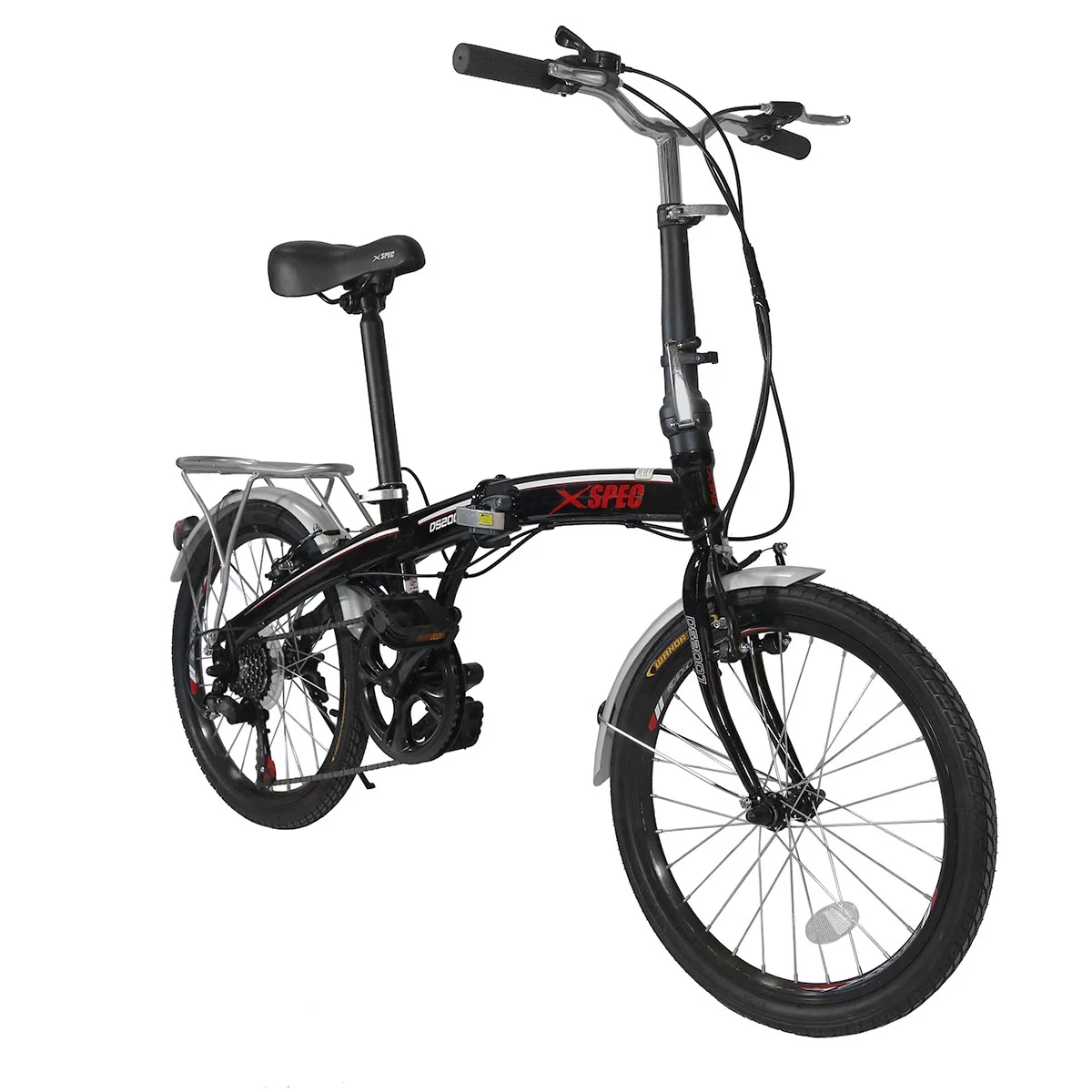 Xspec 20″ 7 Speed City Folding Compact Bike Bicycle Urban Commuter Shimano, White