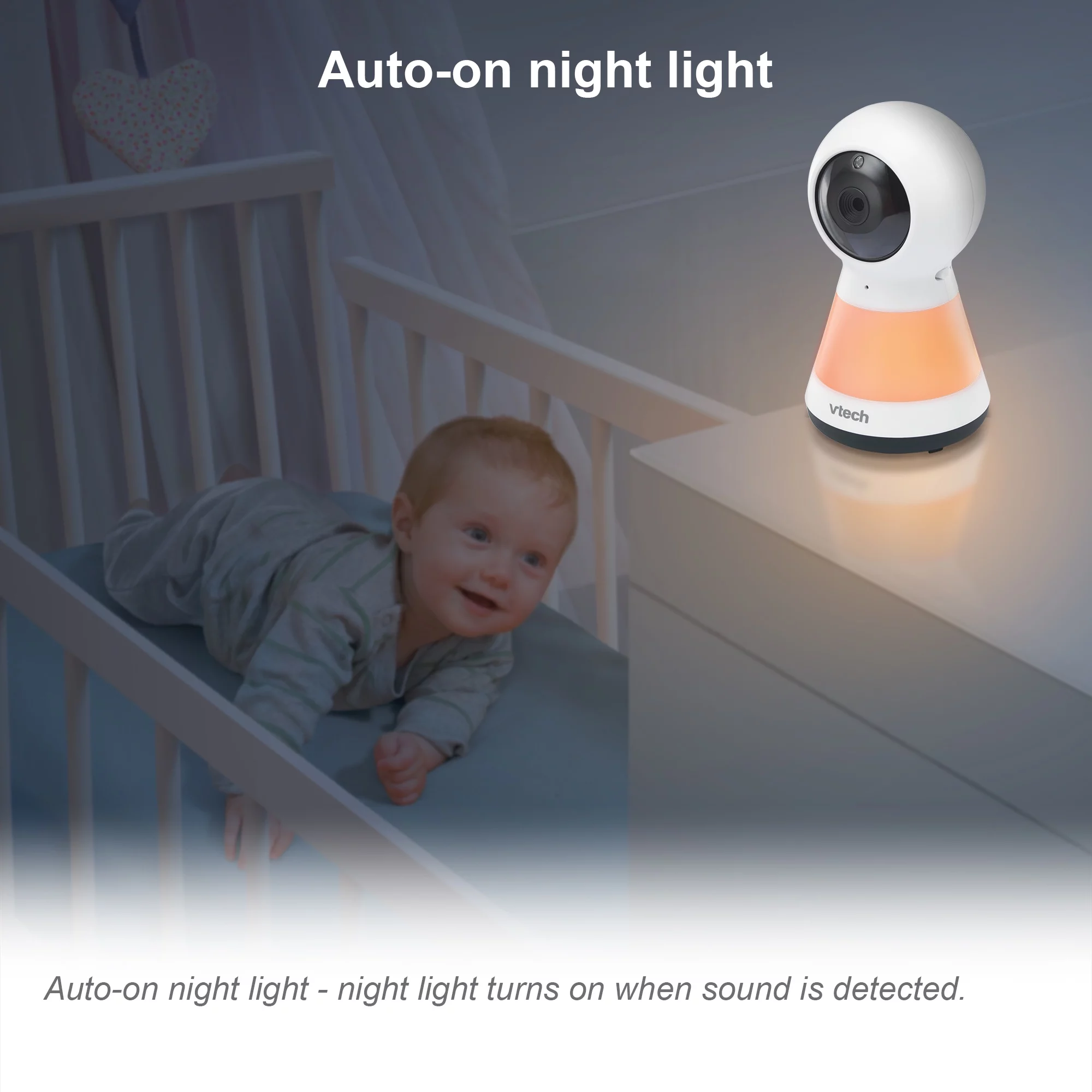 VTech 2 Camera 5″ Digital Video Baby Monitor with Pan Scan and Night Light, VM5255-2, White