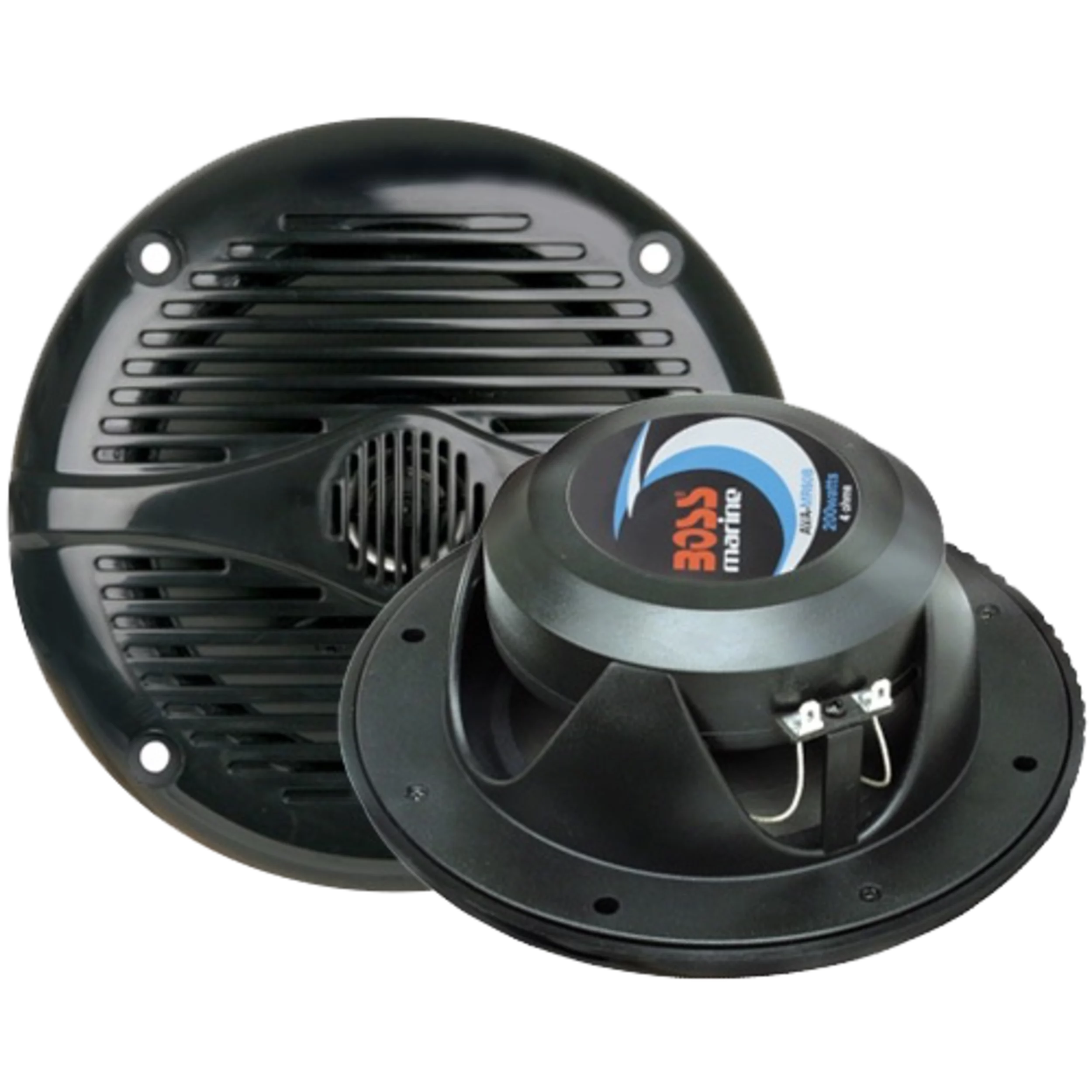 NEW BOSS MR60B 6.5″ 2-Way 200W Marine/Boat Speakers Water Resistant Black