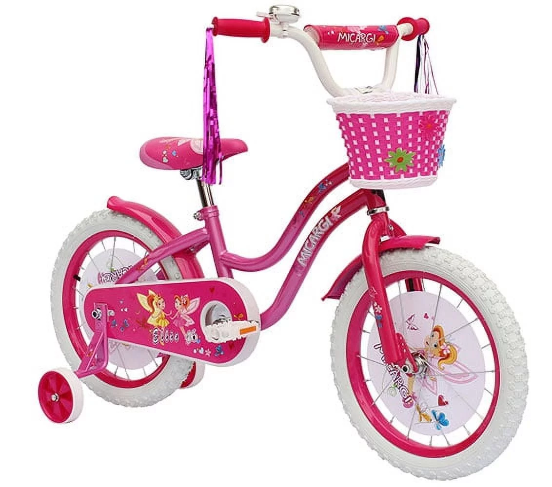 Micargi ELLIE-G-16-Pack-HPK 16 In. Girls Bicycle, Pink & Hot Pink