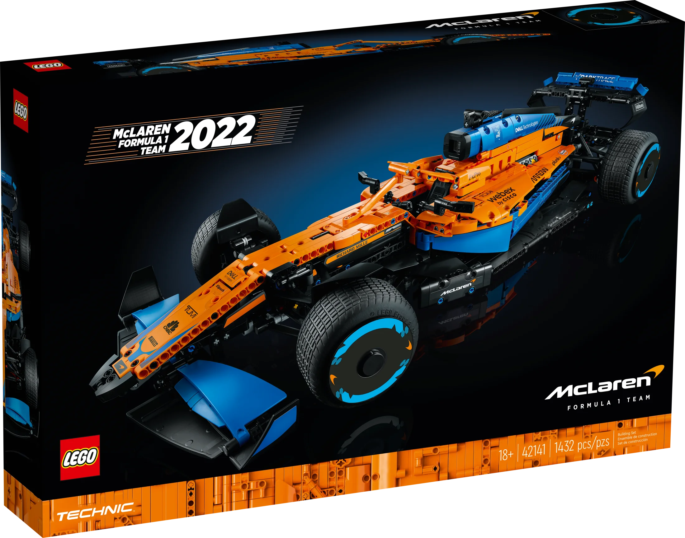 LEGO 42141 Technic McLaren Formula 1 2022 Replica Race Car Model Building Kit, F1 Motor Sport Set Birthday Gift Idea for Adults, Men, Women, Him, Her, Husband, Collectible Home Decor