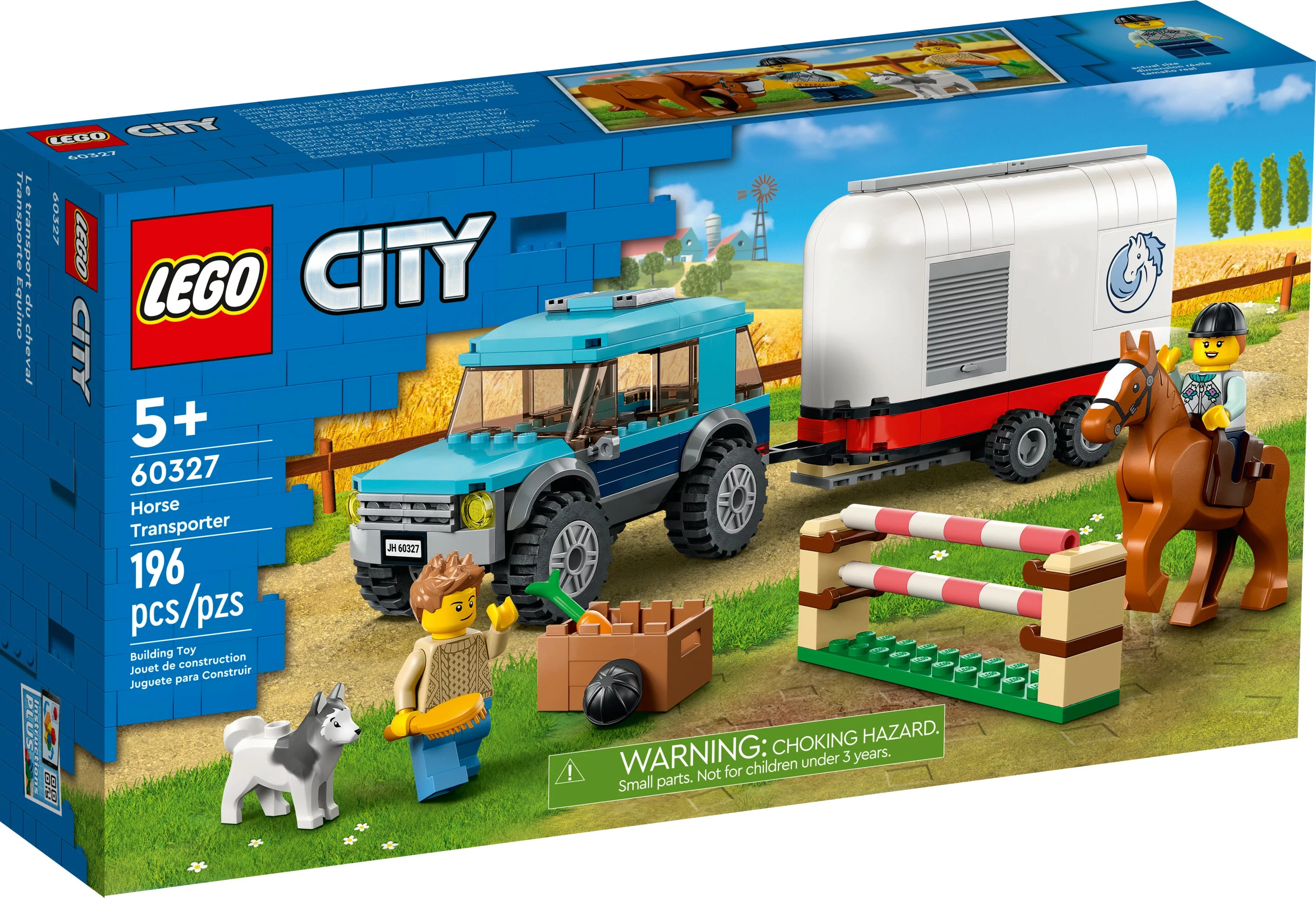 LEGO 60327 City Great Vehicles Horse Transporter Set, with SUV Toy Car, Trailer, Horse Figure and Jump, Gift Idea for Grandchildren, Kids, Boys & Girls Ages 5 and Up