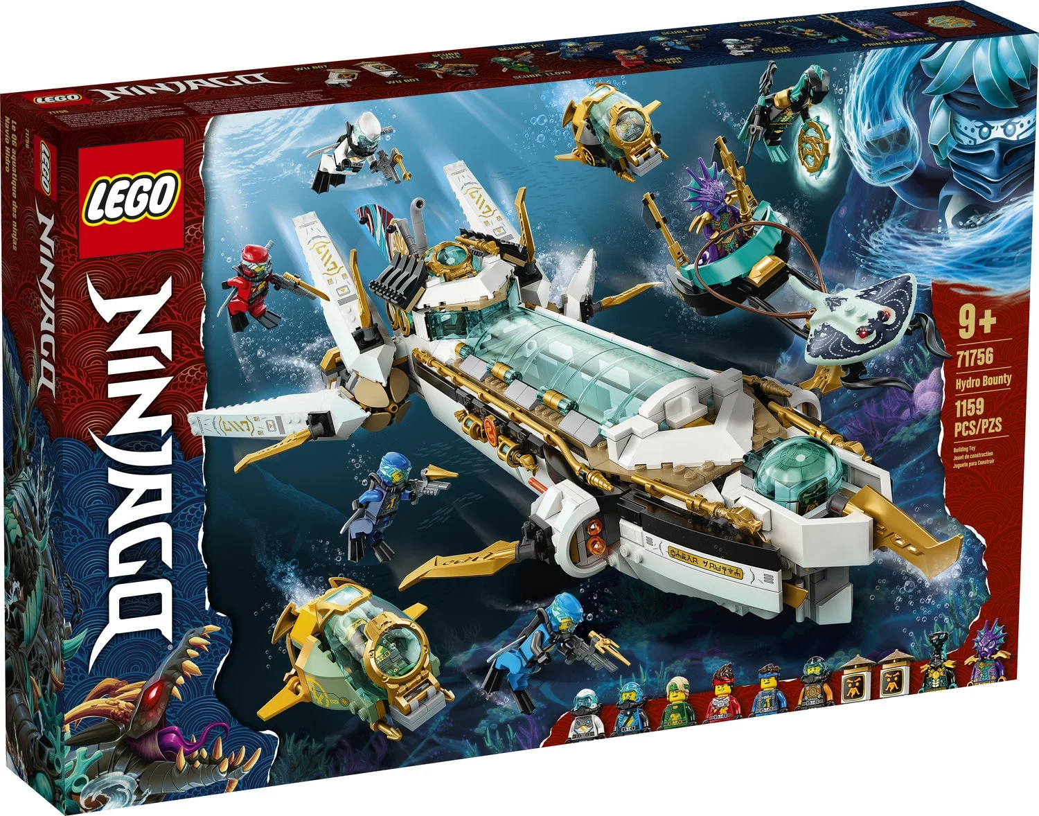 LEGO NINJAGO Hydro Bounty Building Set, 71756 Submarine Toy with Kai and Nya Minifigures, Ninja Toys, Gifts, Presents for Kids, Boys, Girls Age 9 Plus Years Old