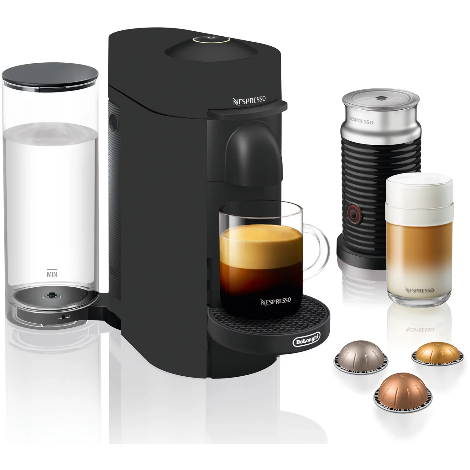 Nespresso Vertuo Plus Coffee and Espresso Machine by De’Longhi with Aeroccino, Limited Edition, Black Matte